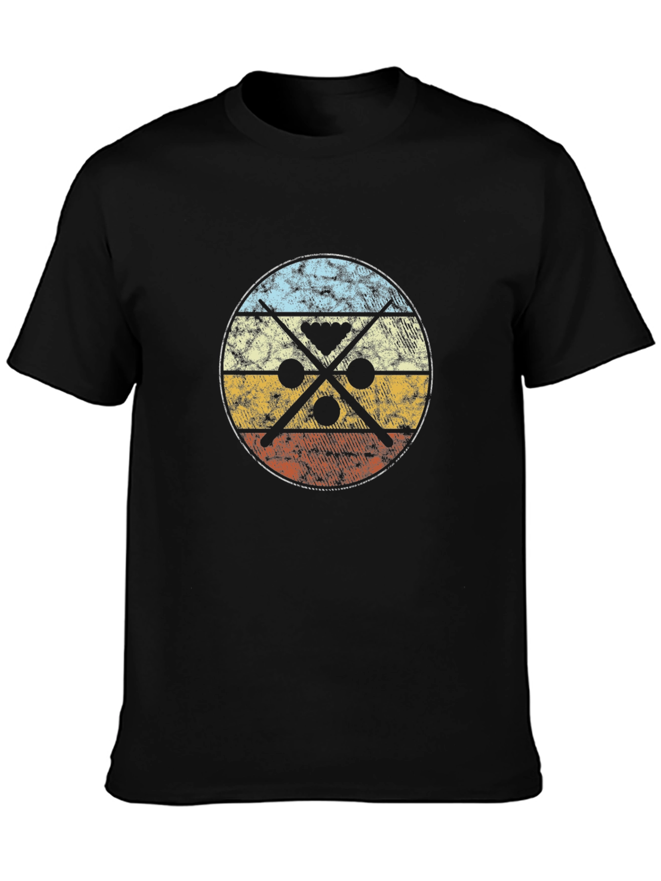 Black Vintage Billiards T-Shirt - Pool Player Graphic Tee view 3