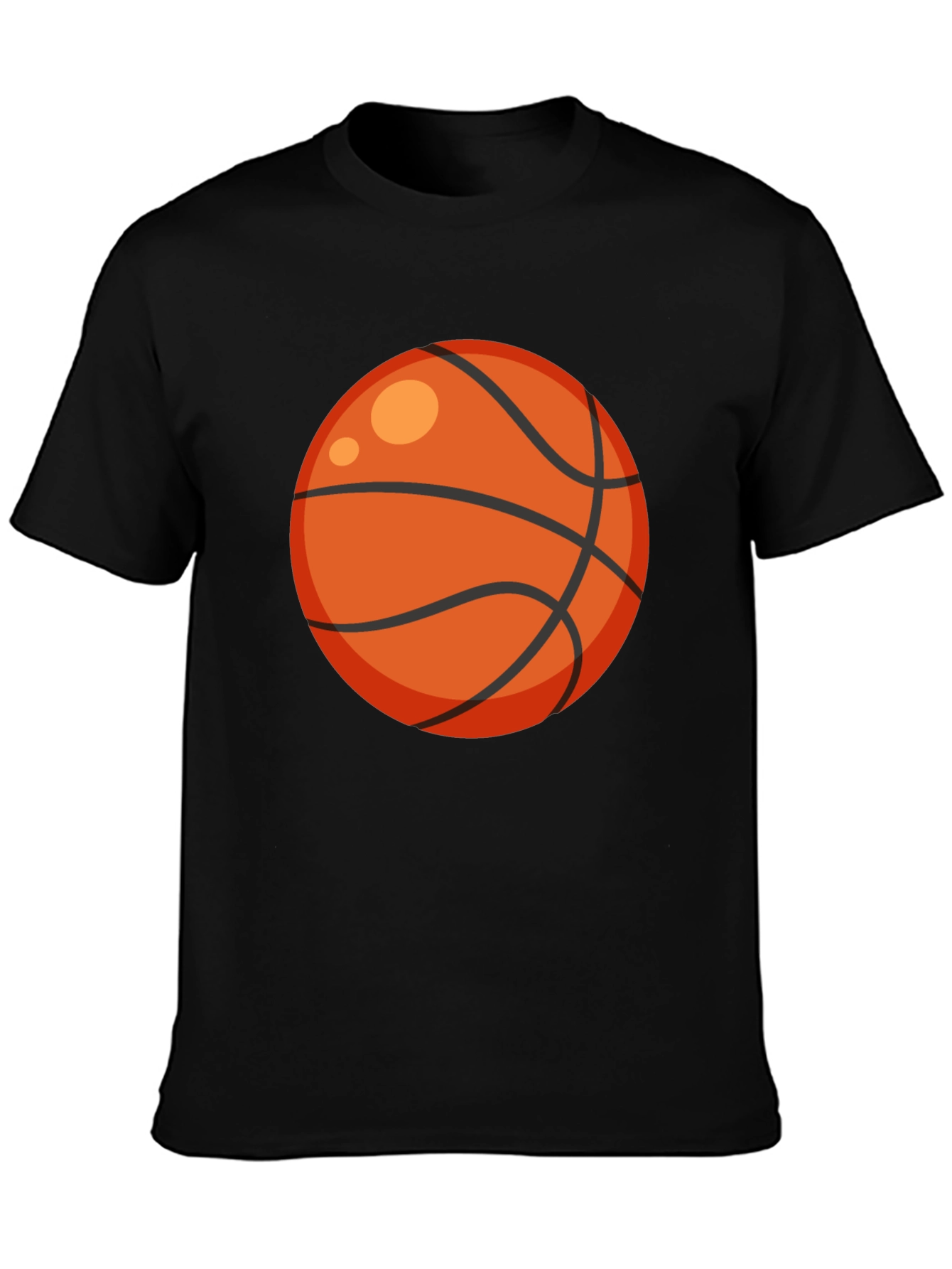 Black Basketball Graphic Tee - Black Cotton T-Shirt view 3