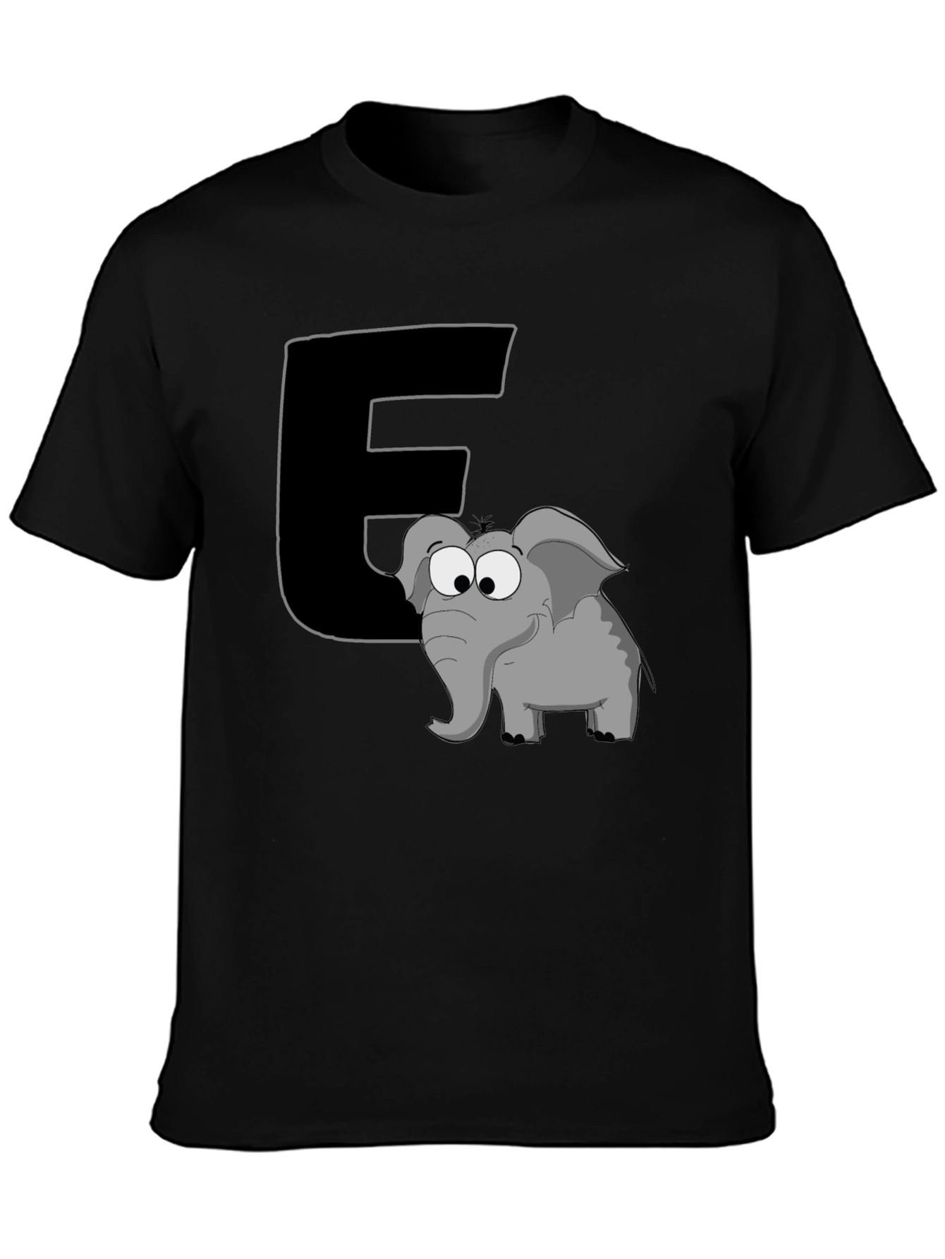 Black Elephant 'E' T-Shirt view 3