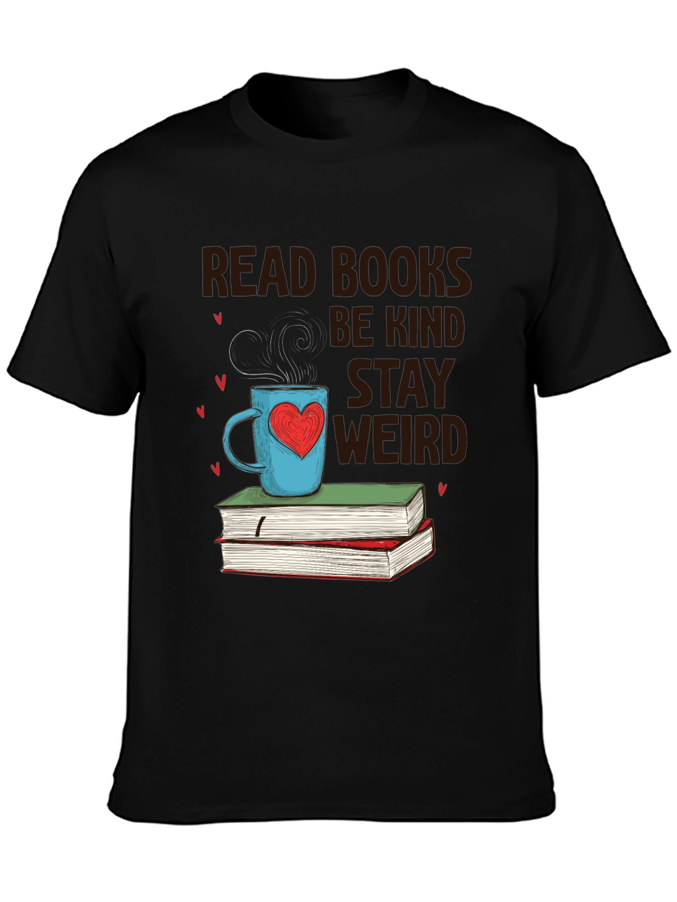 Black Read Books Be Kind Stay Weird T-Shirt view 3