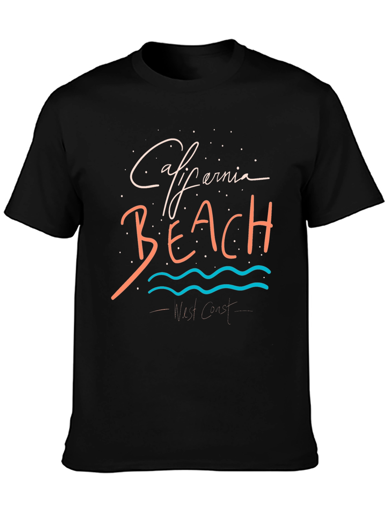 Black California Beach Graphic Tee - West Coast Style view 3