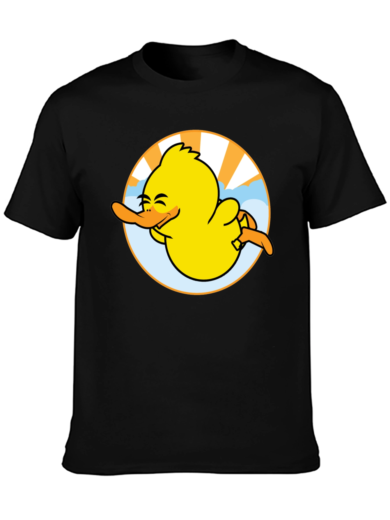 Black Happy Duck Graphic Tee - Fun Black T-Shirt view 3