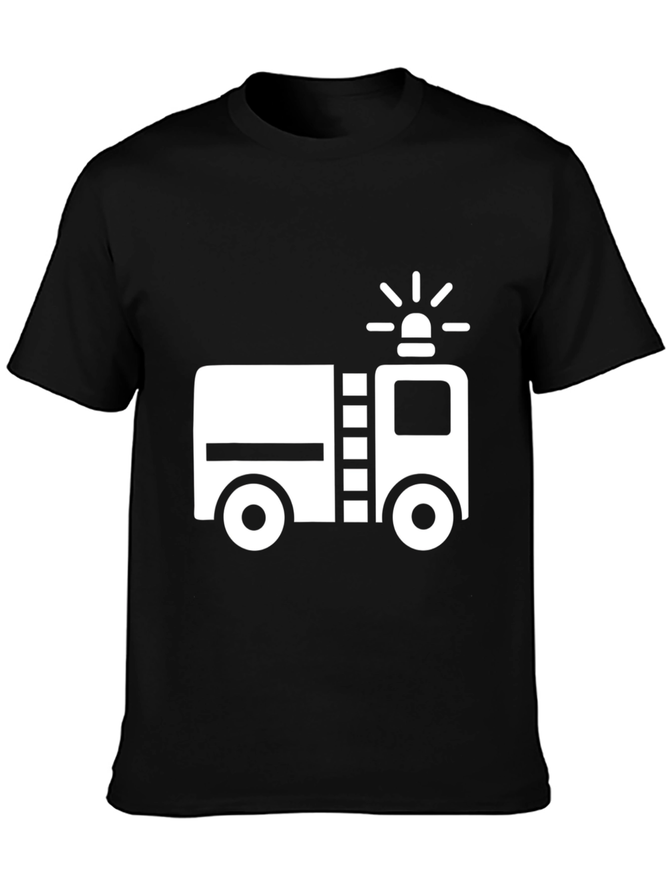 Black Fire Truck Graphic T-Shirt - Black view 3