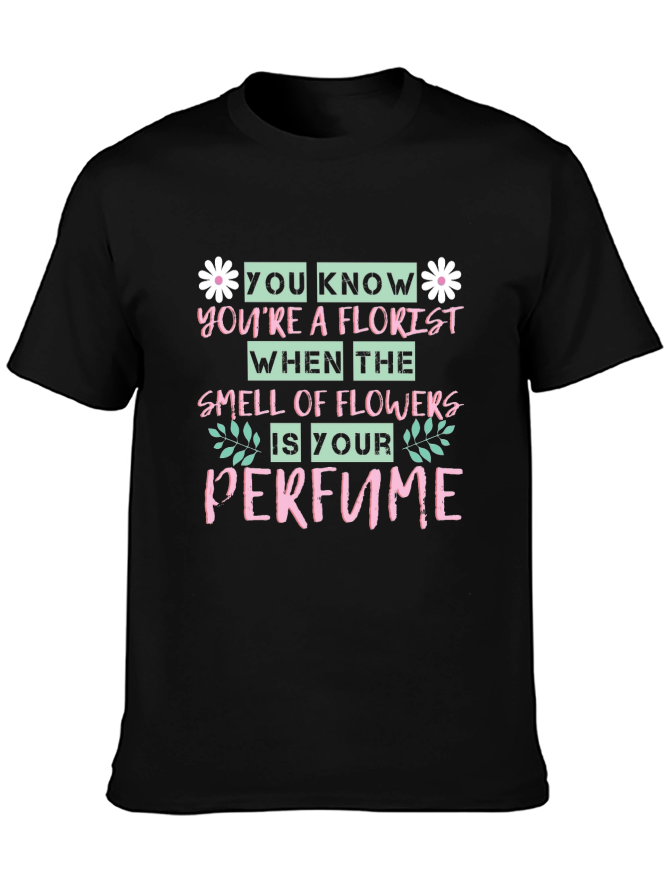 Black Florist Perfume Graphic Tee - Soft Cotton Blend view 3