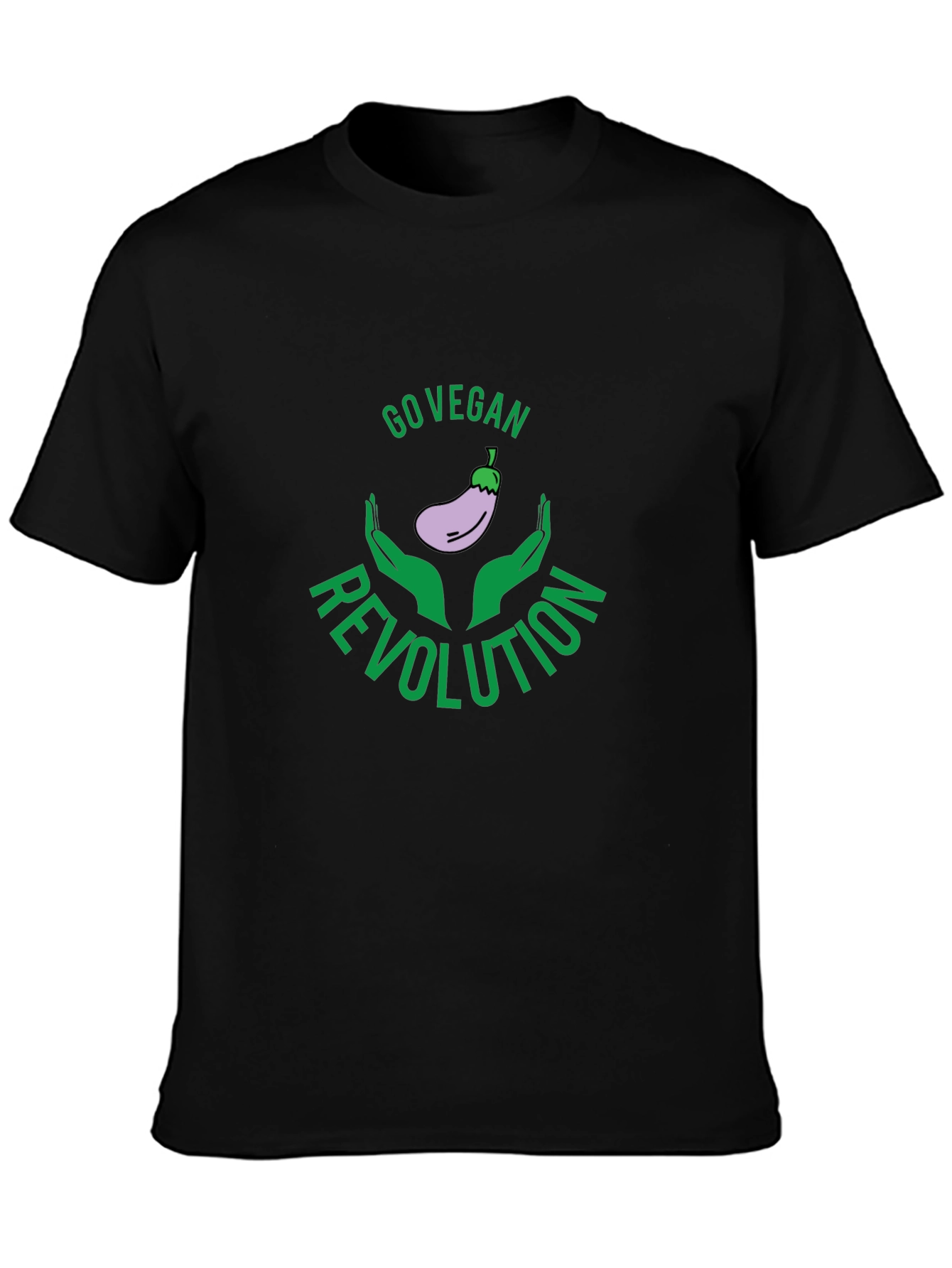 Go Vegan Revolution Black Graphic Tee - 3