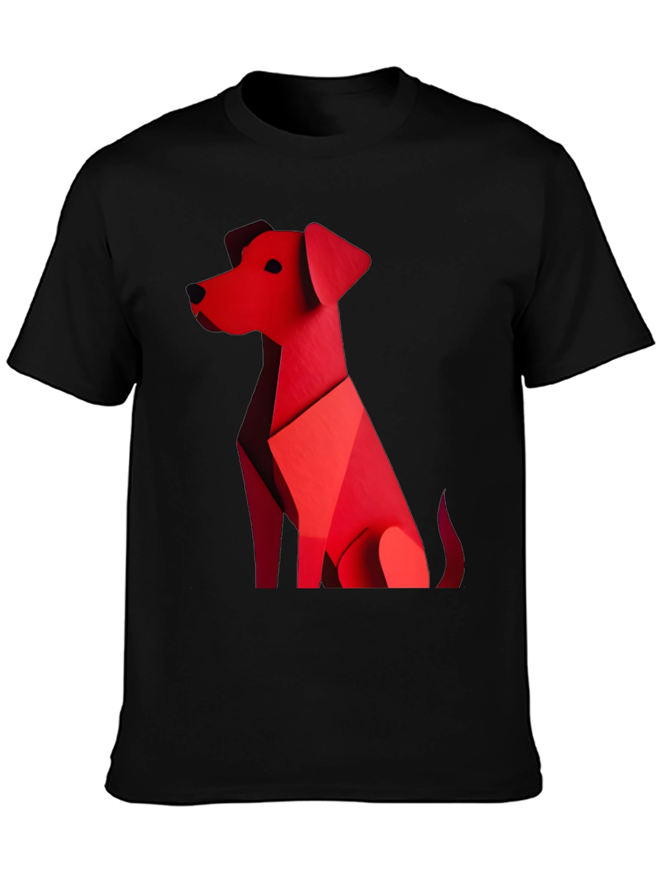 Black Geometric Dog Graphic Tee - Stylish Casual Wear view 3