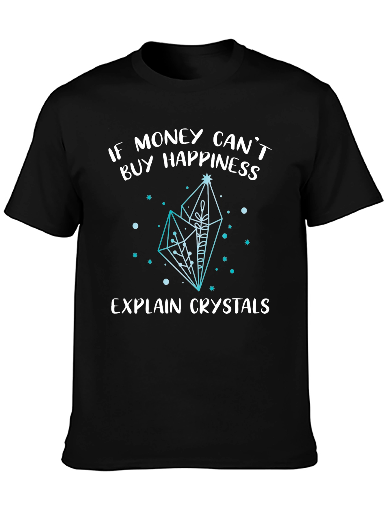 Black Crystals Happiness Graphic Tee Shirt view 3