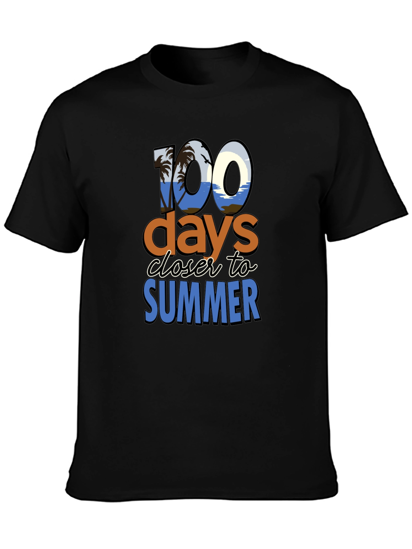 Black 100 Days Closer to Summer Graphic Tee view 3