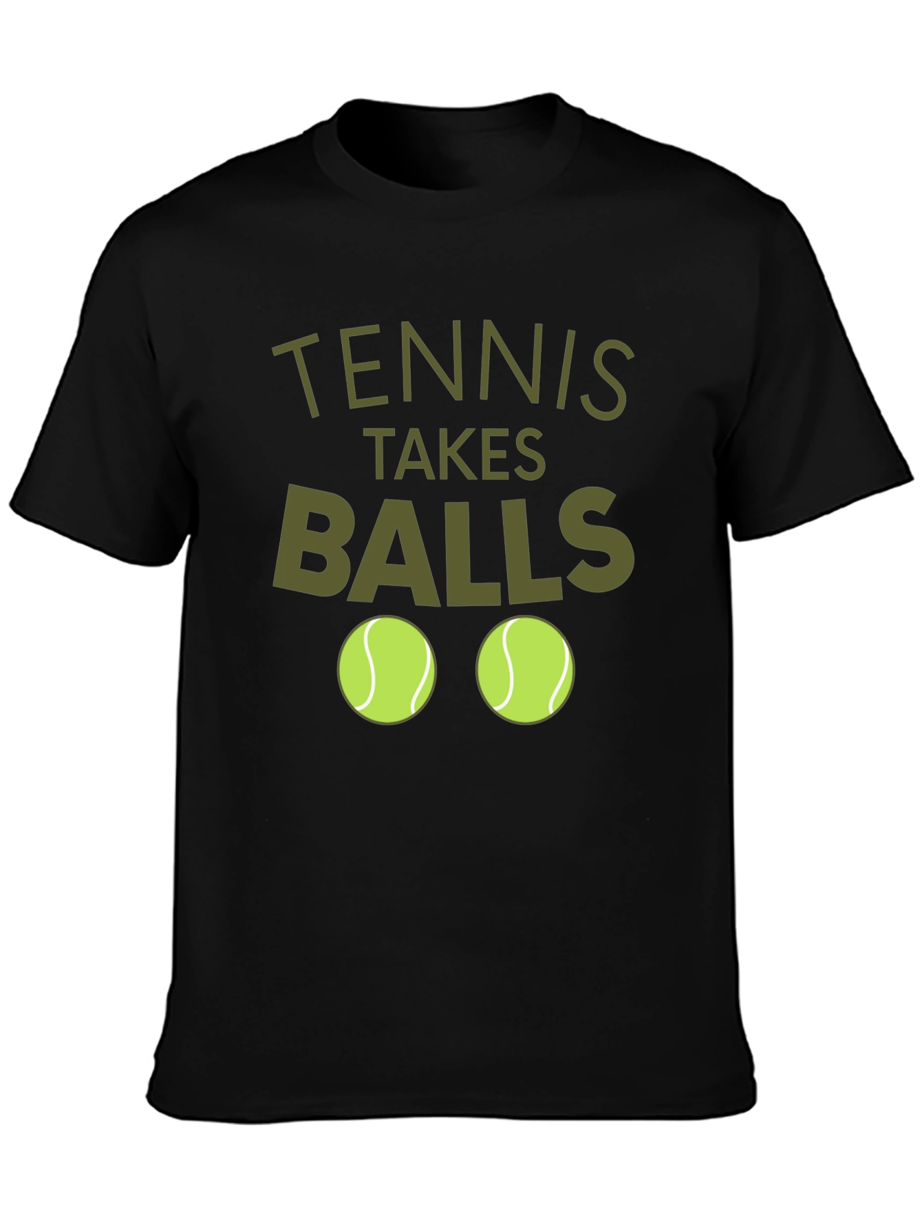 Black Tennis Takes Balls Funny Graphic Tee view 3