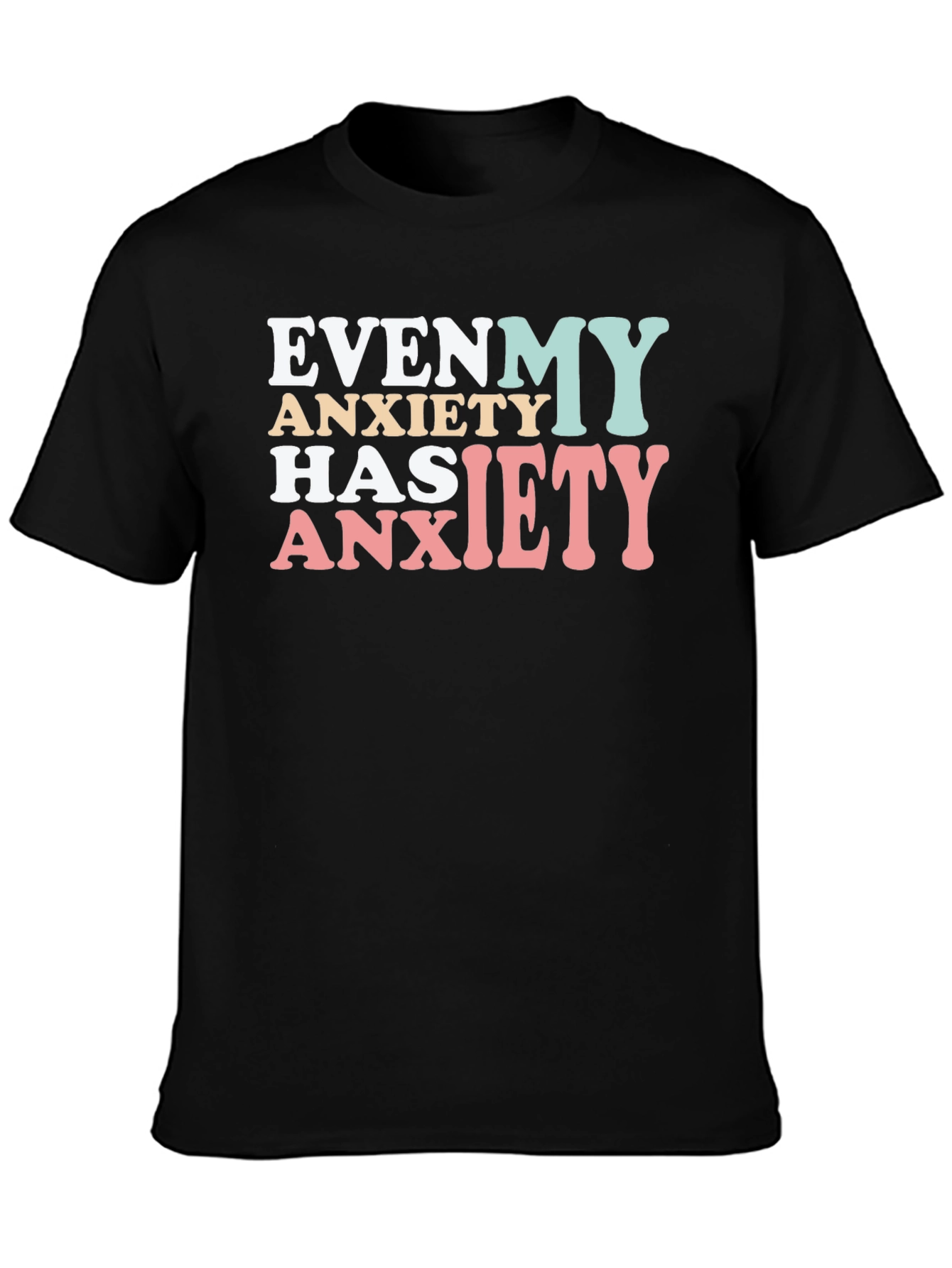 Black Anxiety Graphic Tee - Funny Unisex T-Shirt view 3