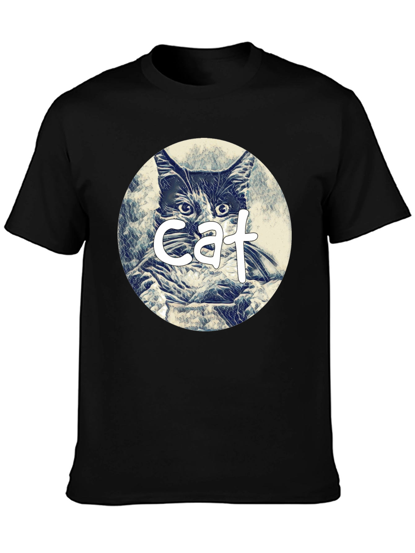 Black Cat Graphic Tee - Black Cotton Blend view 3