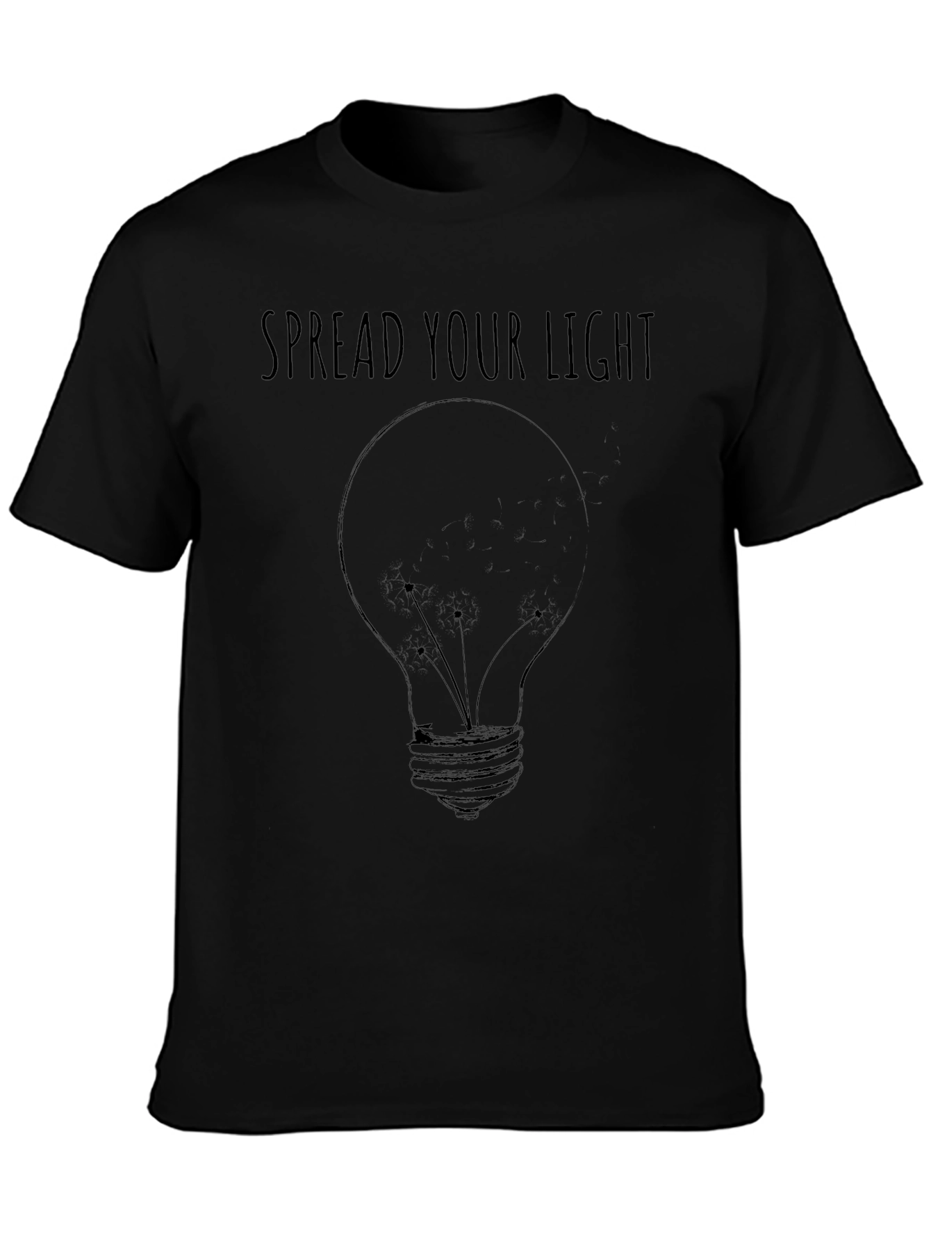 Black Spread Your Light Graphic Print Black T-Shirt view 3