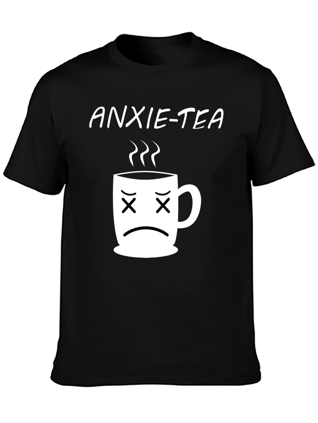 Black Anxie-Tea T-Shirt - Funny Graphic Tee view 3
