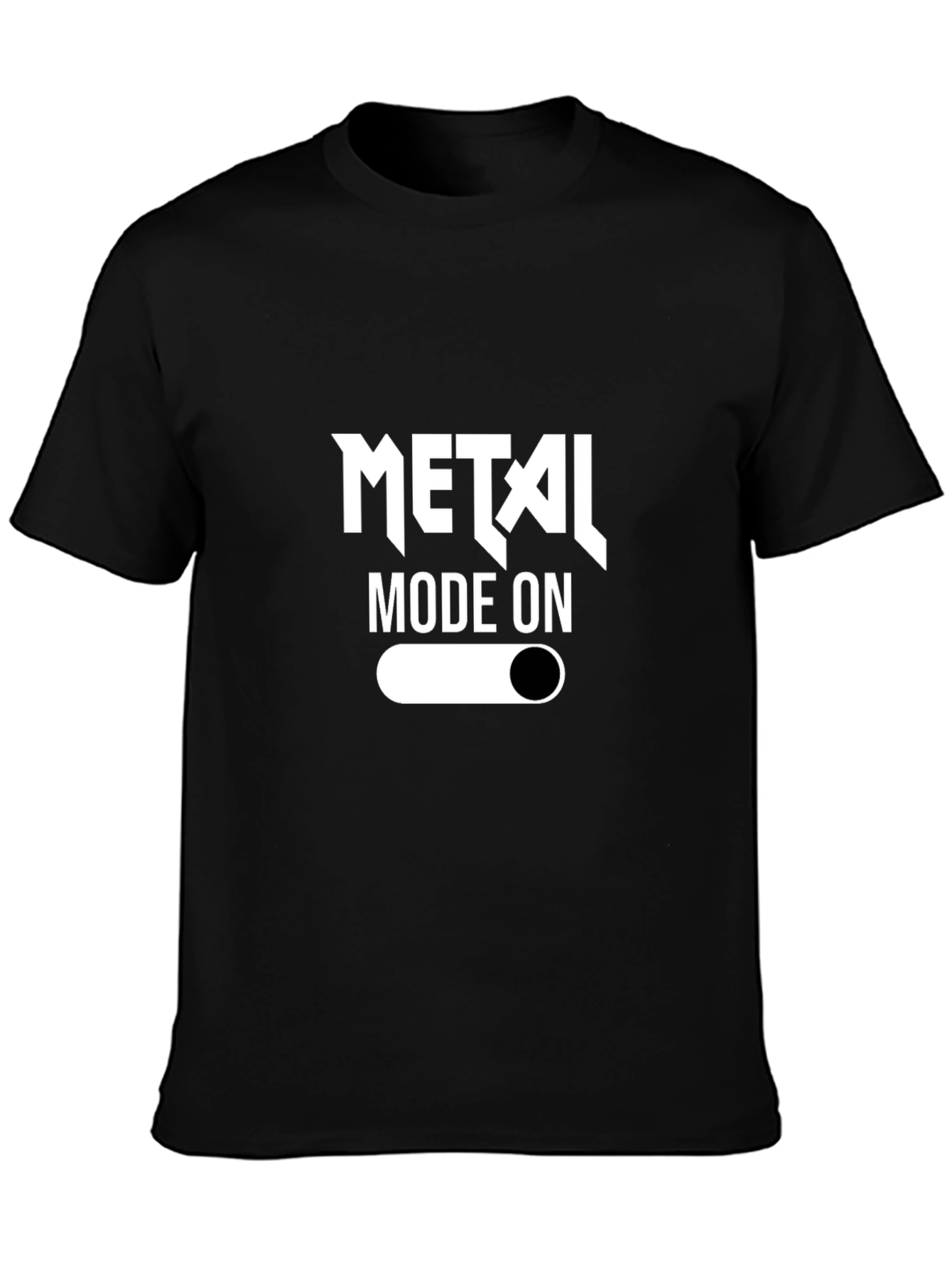 Black Metal Mode On Black T-Shirt view 3