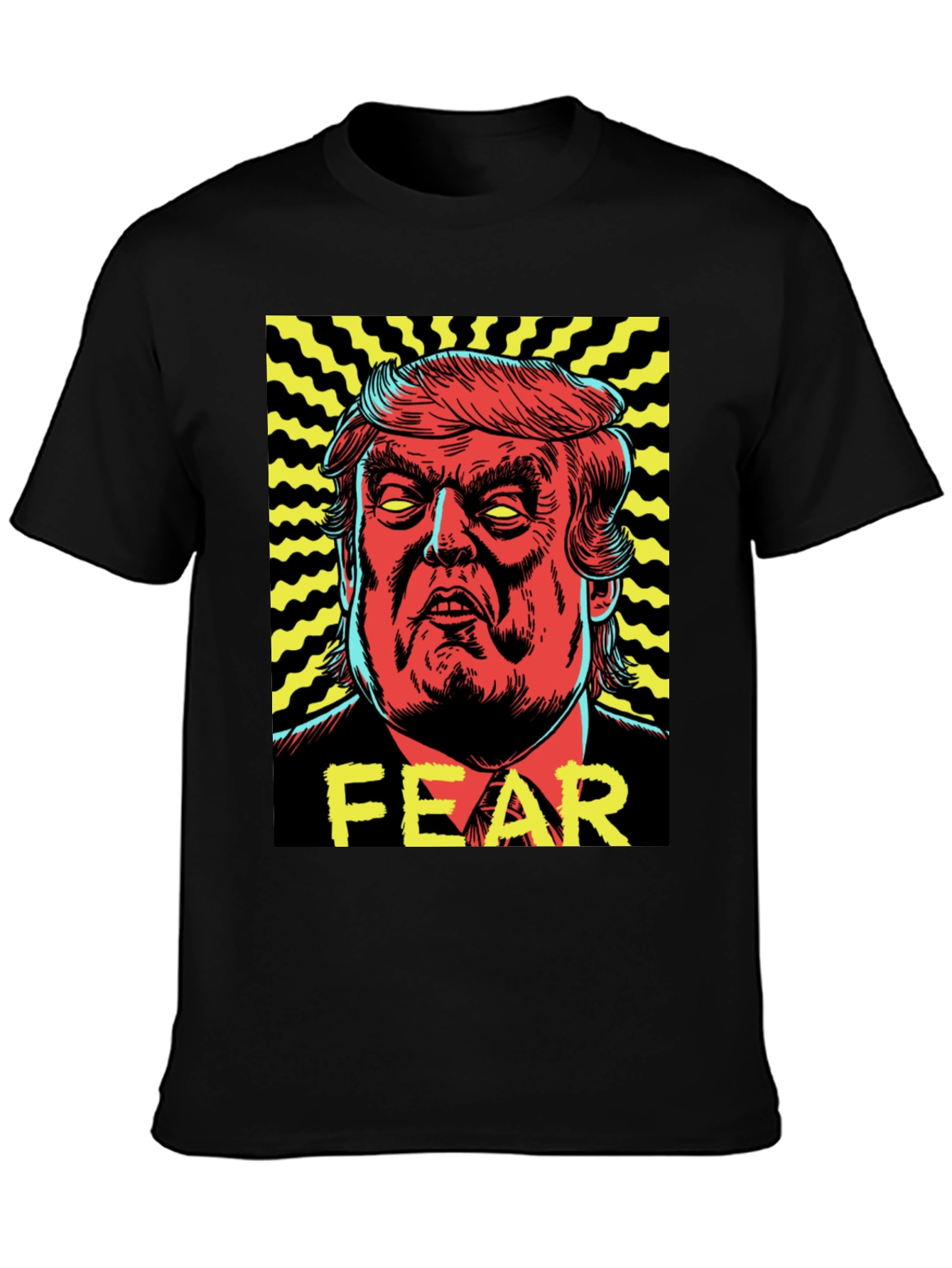 Black Fear Trump Graphic Print Tee - Men's Black T-Shirt view 3