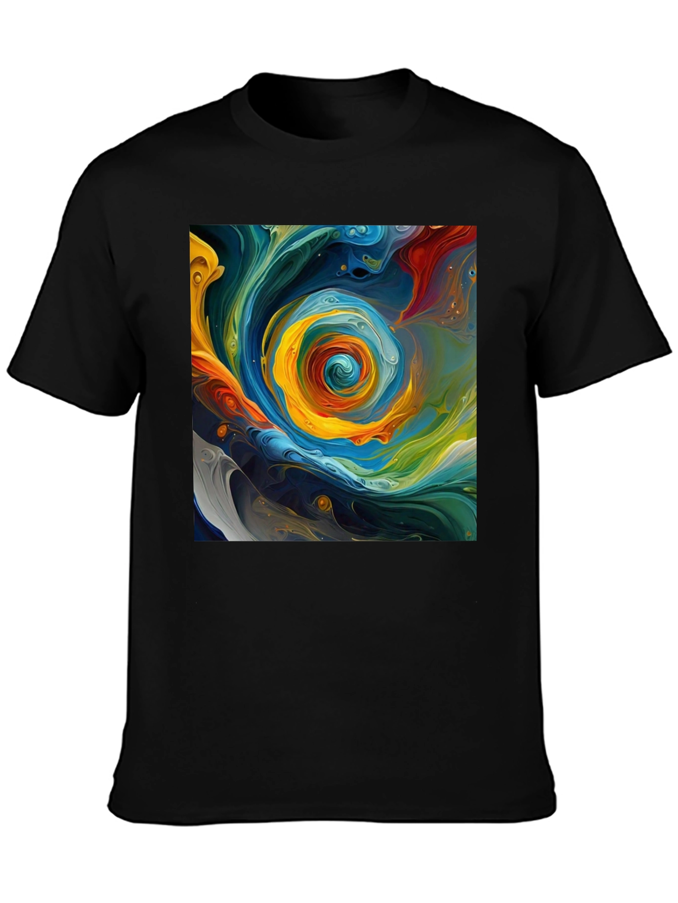 Black Abstract Swirl Art Tee - Bold & Unique Style view 3