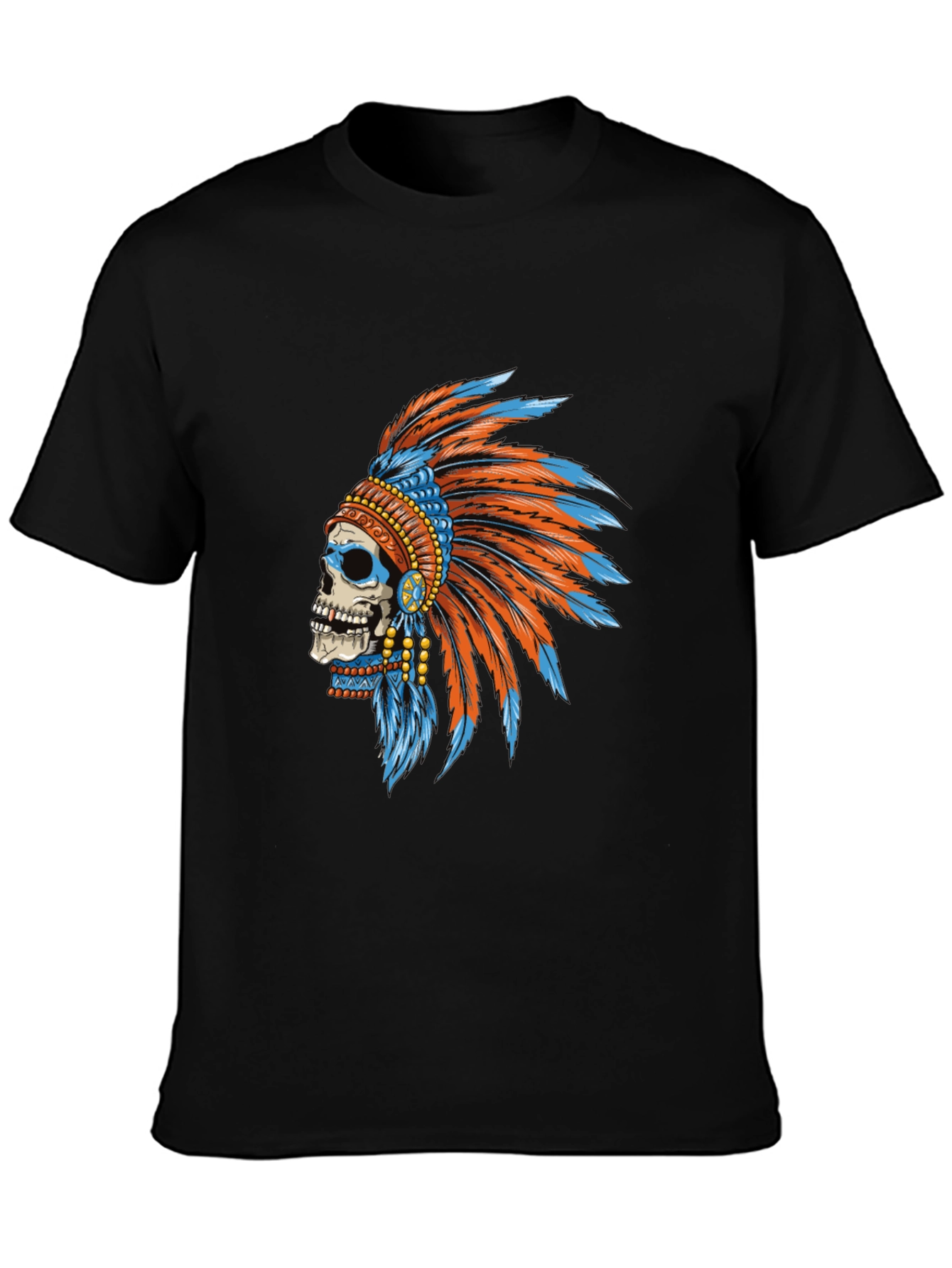 Black Skull Chief T-Shirt - Cool Graphic Tee view 3