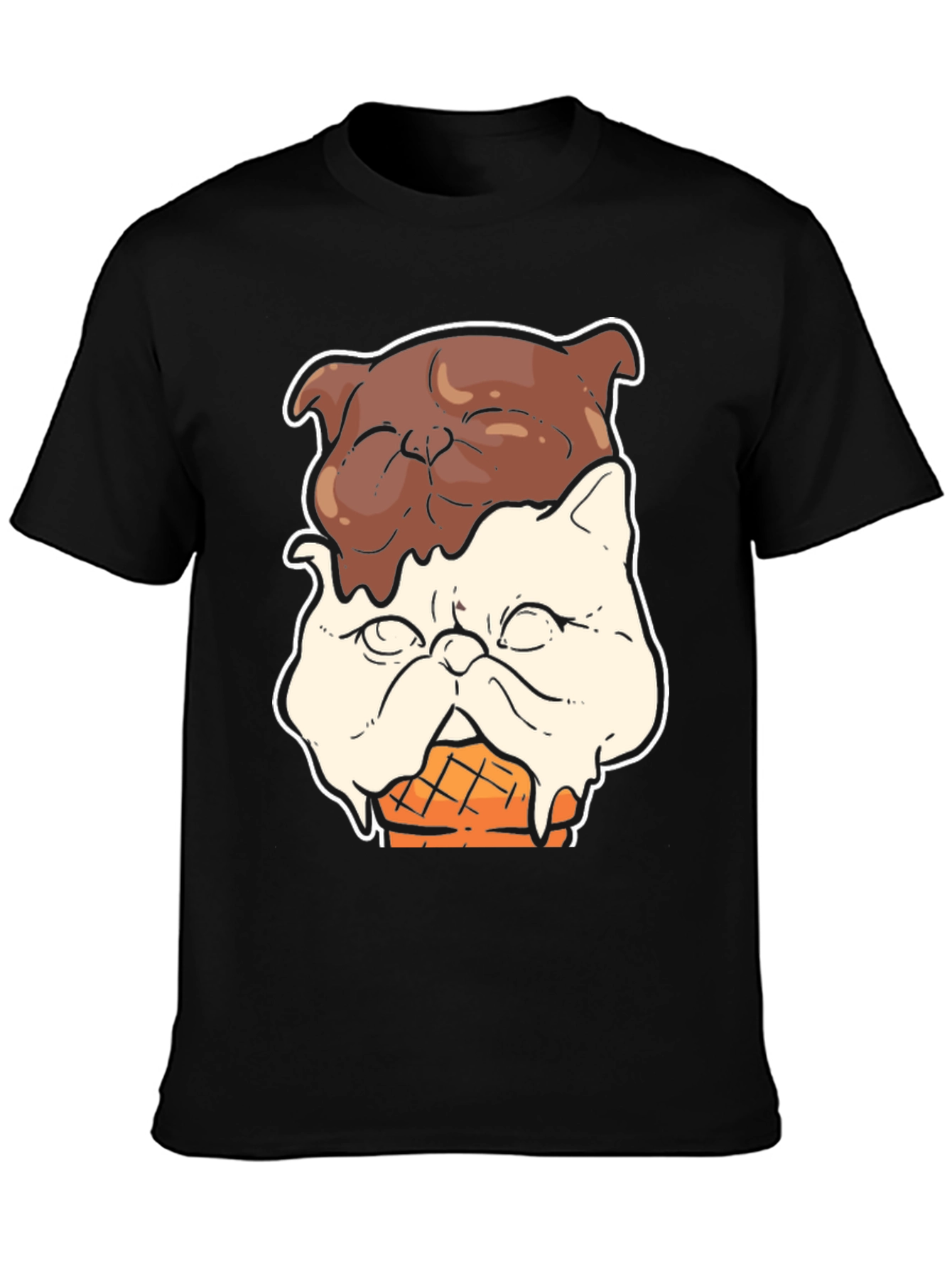 Black Ice Cream Cat Graphic Tee view 3