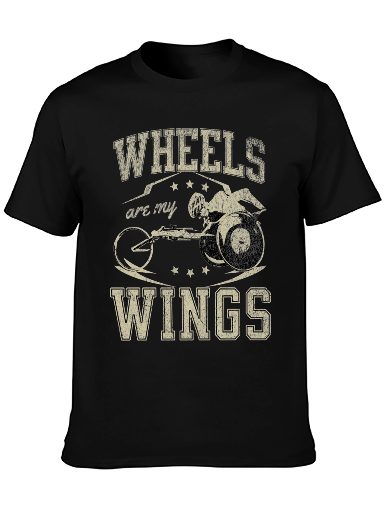 Black Wheels Are My Wings T-Shirt view 3