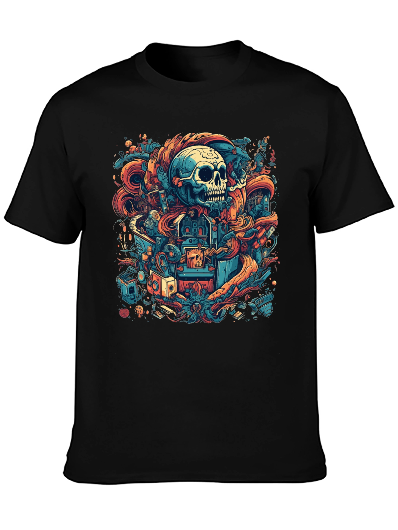 Black Skull Graphic Tee - Unique Urban Design view 3