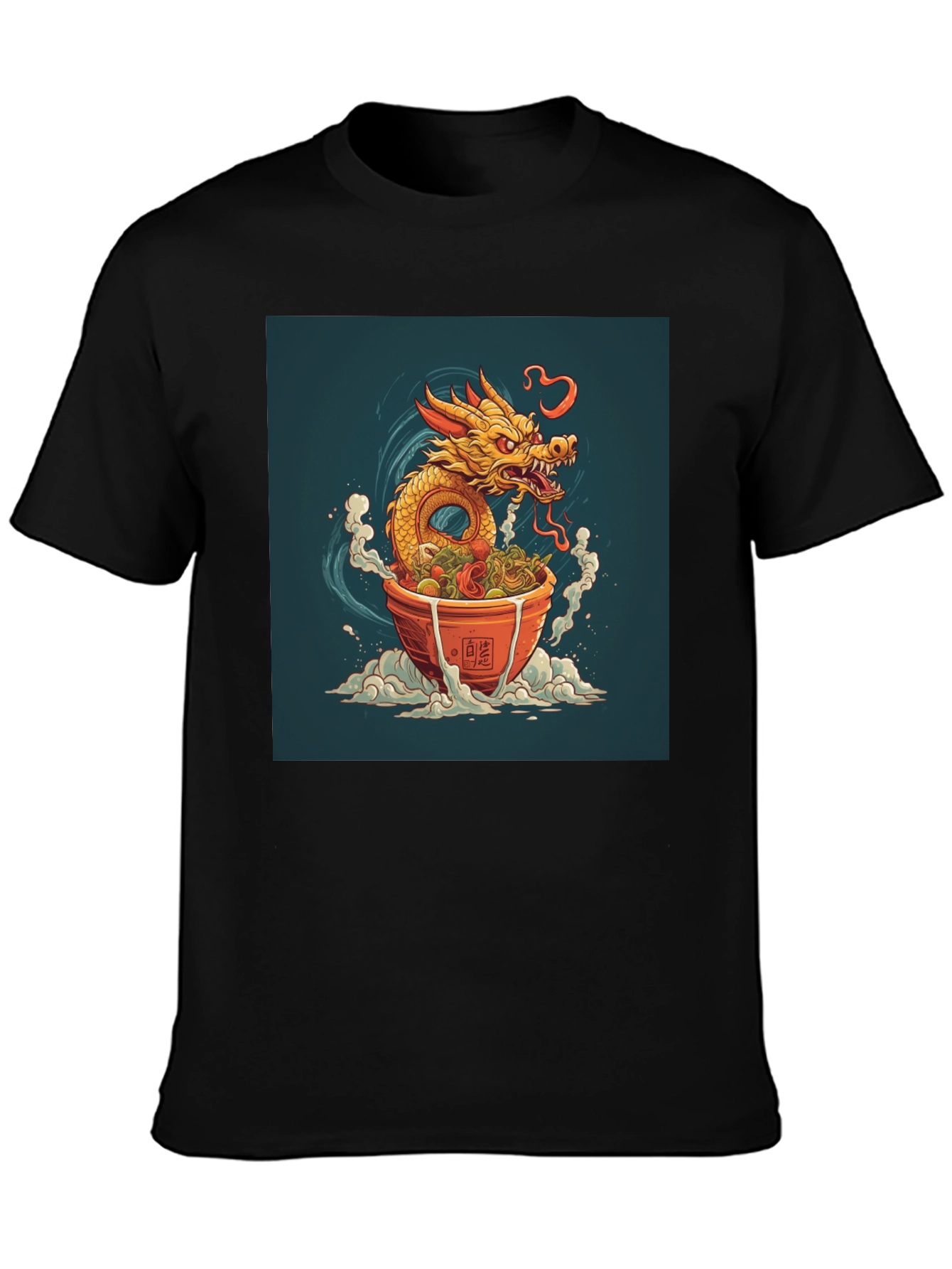 Black Dragon Ramen T-Shirt - Unique Graphic Tee view 3
