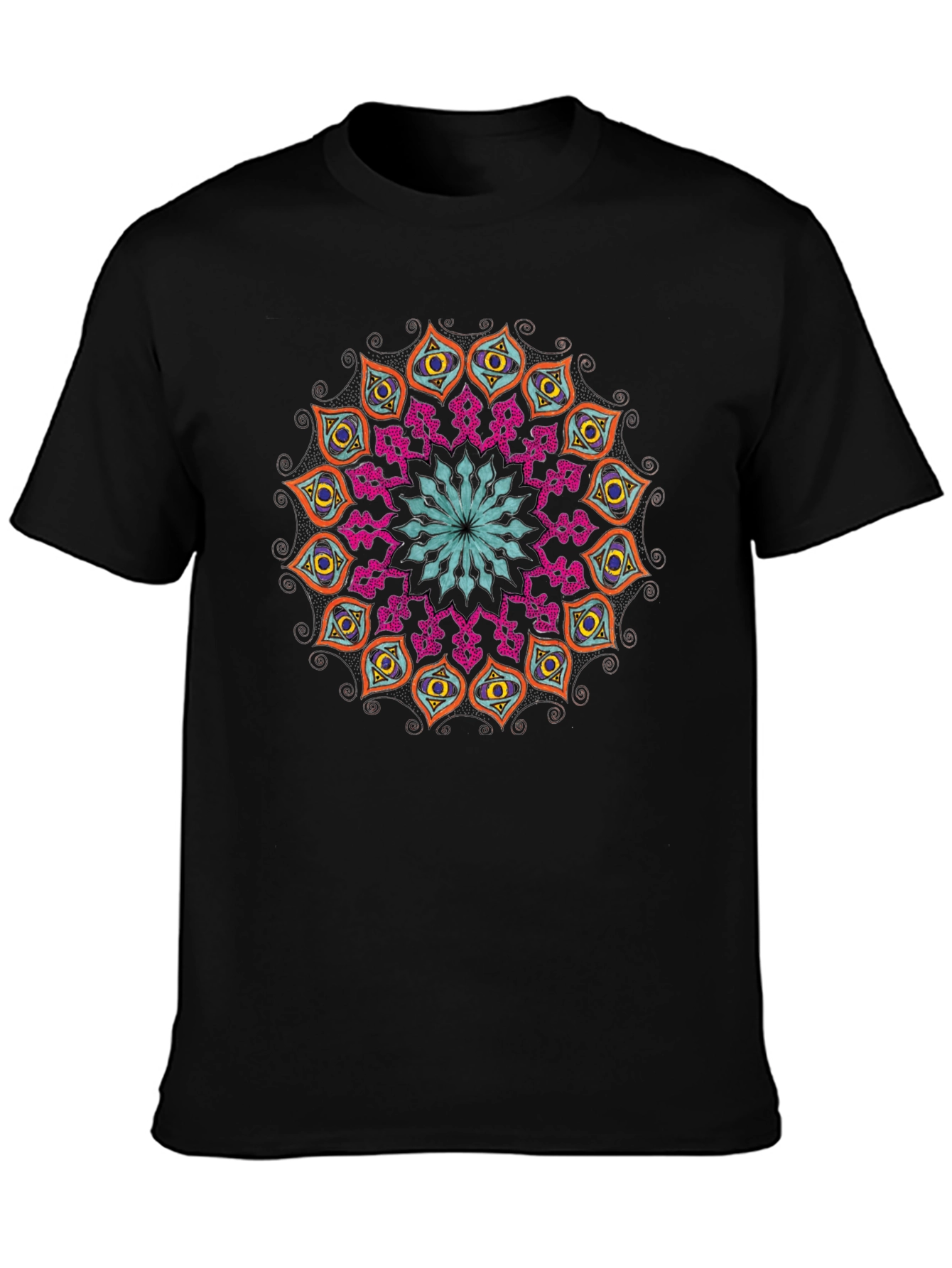 Black Mandala Graphic Tee - Unique Design view 3