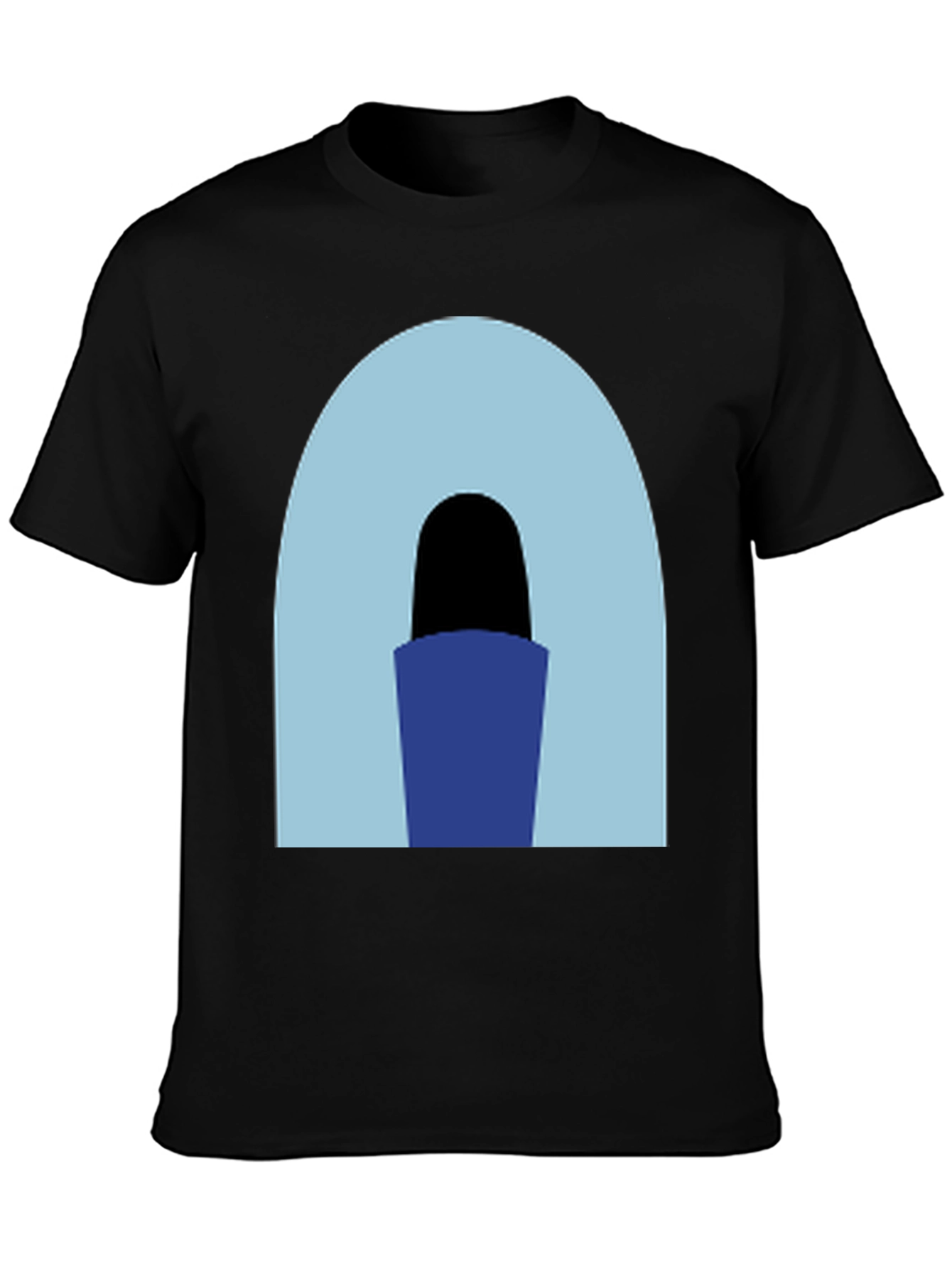 Black Abstract Arch Graphic Tee - Casual Black T-Shirt view 3