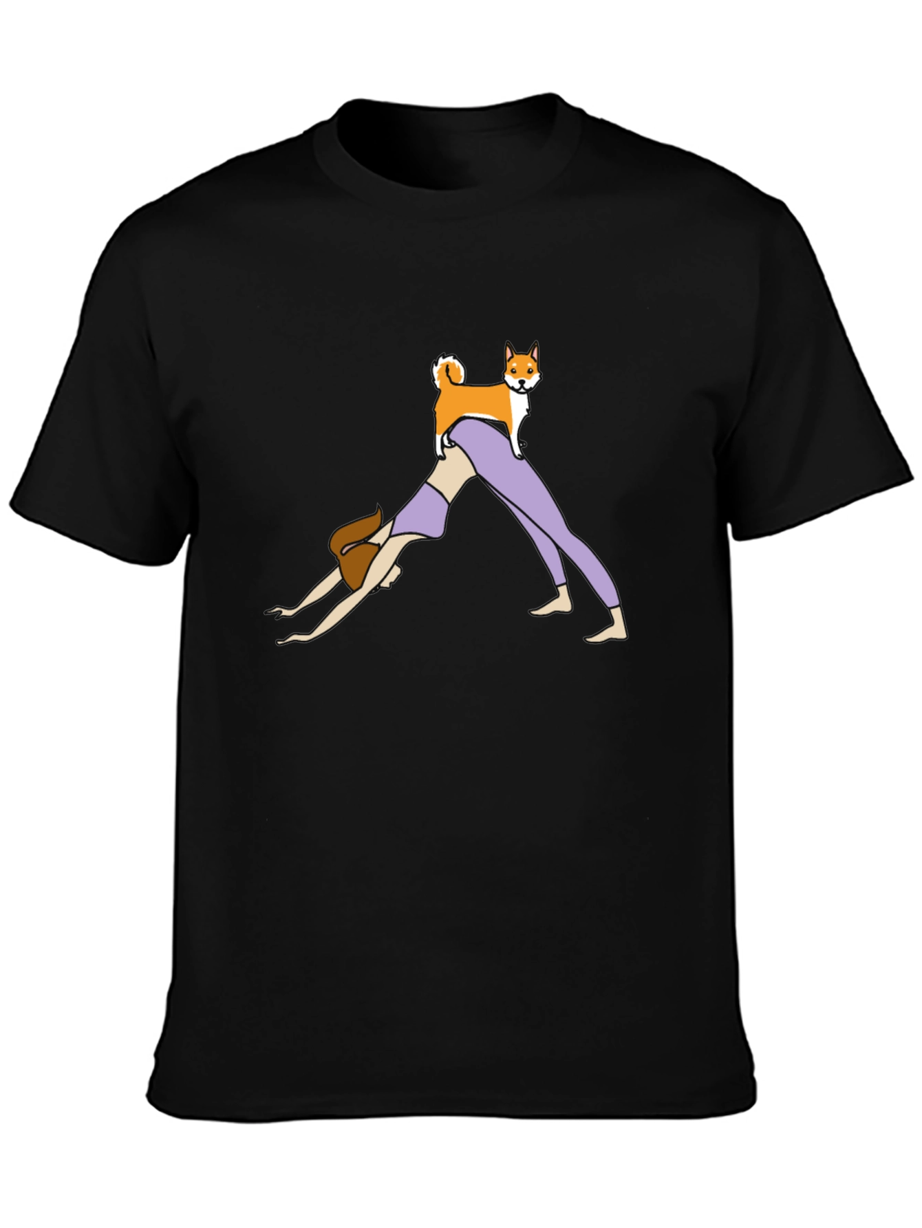 Black Yoga Dog T-Shirt - Downward Dog Graphic Tee view 3