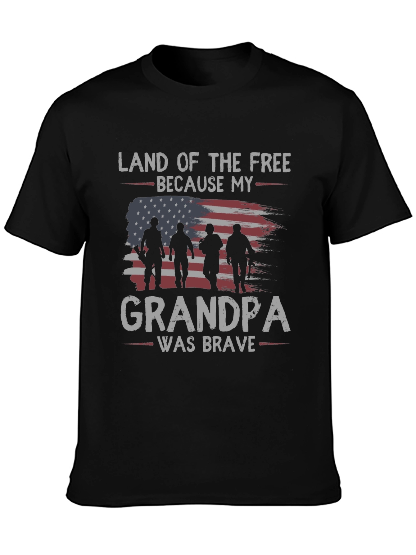 Black Land of the Free Grandpa Graphic Tee view 3