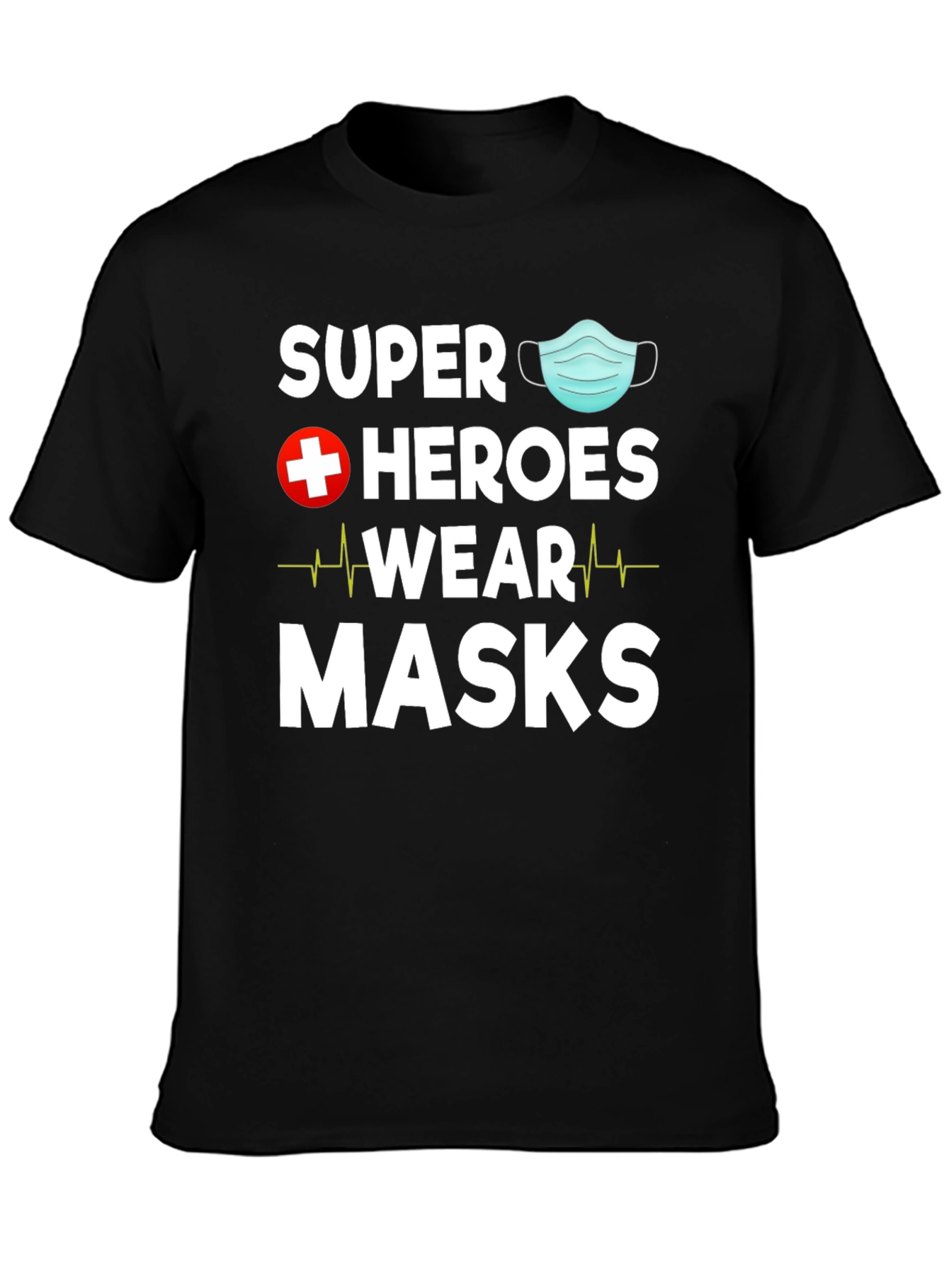 Black Super Heroes Wear Masks T-Shirt view 3