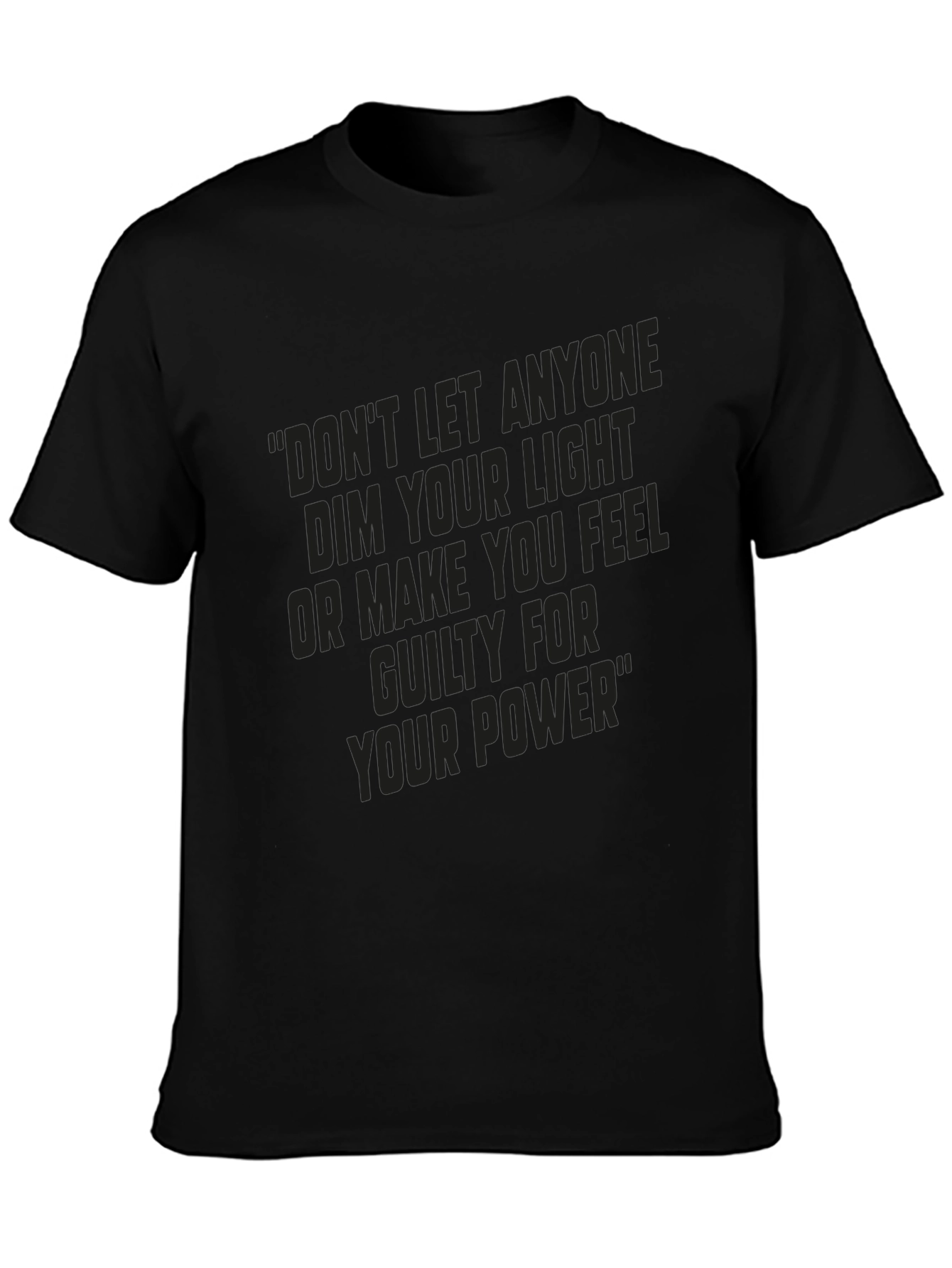 Black Inspirational Black T-Shirt: "Your Power" view 3