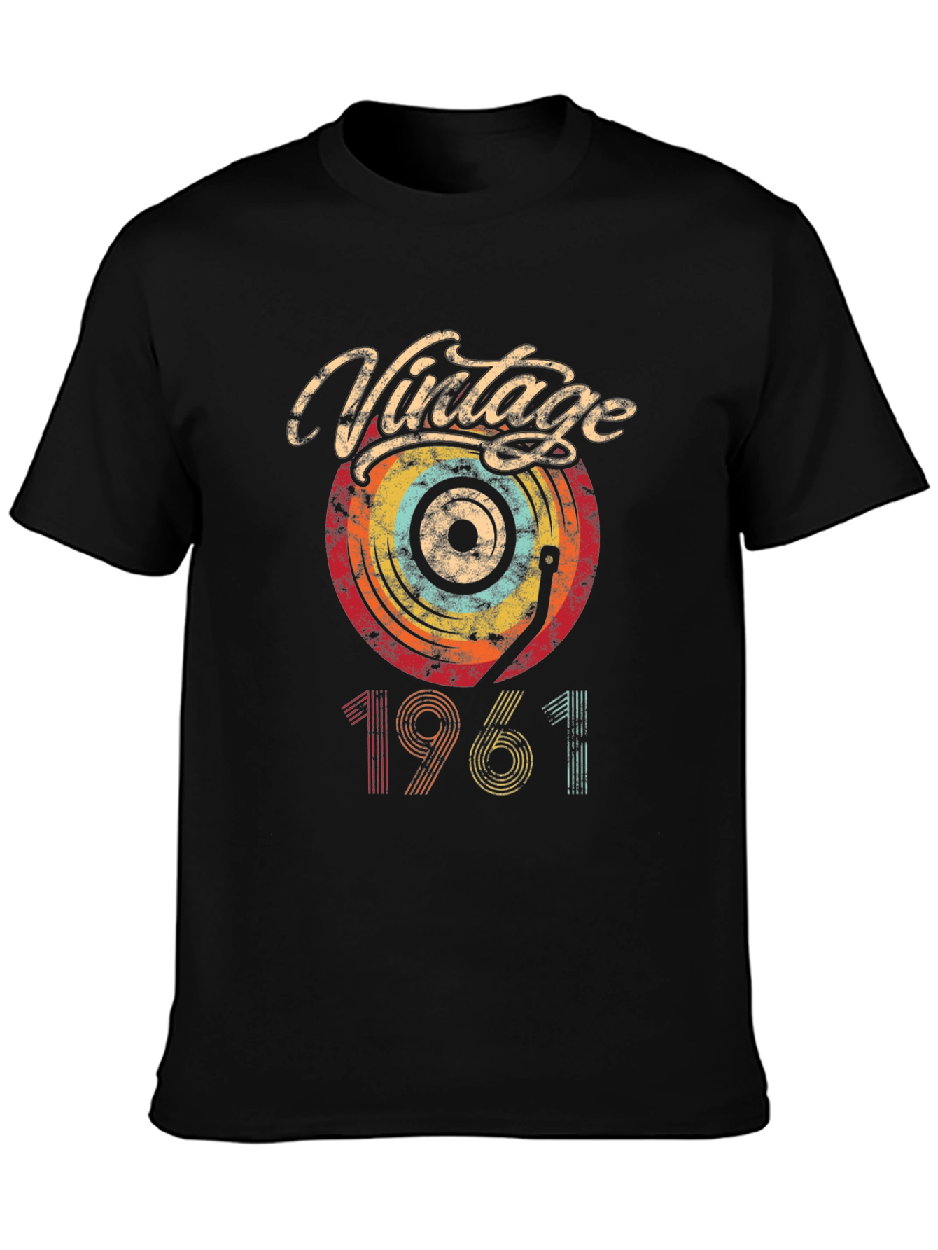Black Vintage 1961 Record T-Shirt view 3