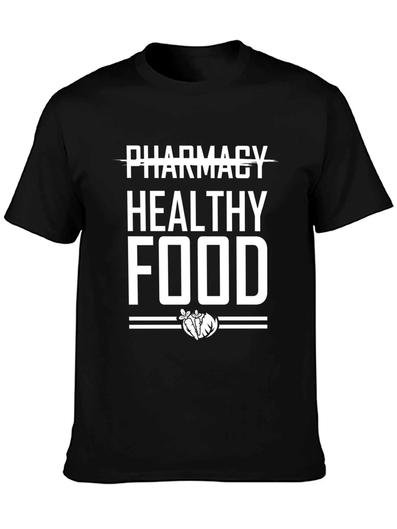Black Healthy Food T-Shirt - Eat Well! view 3