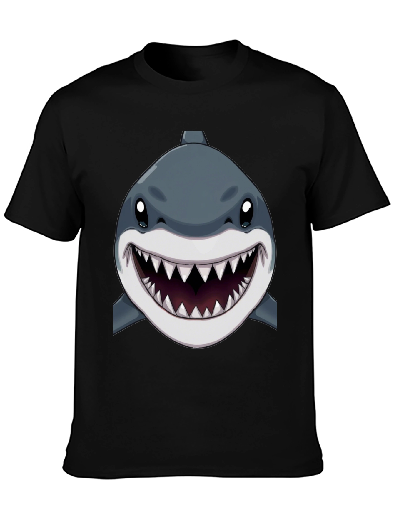 Black Shark Graphic Print Black T-Shirt view 3