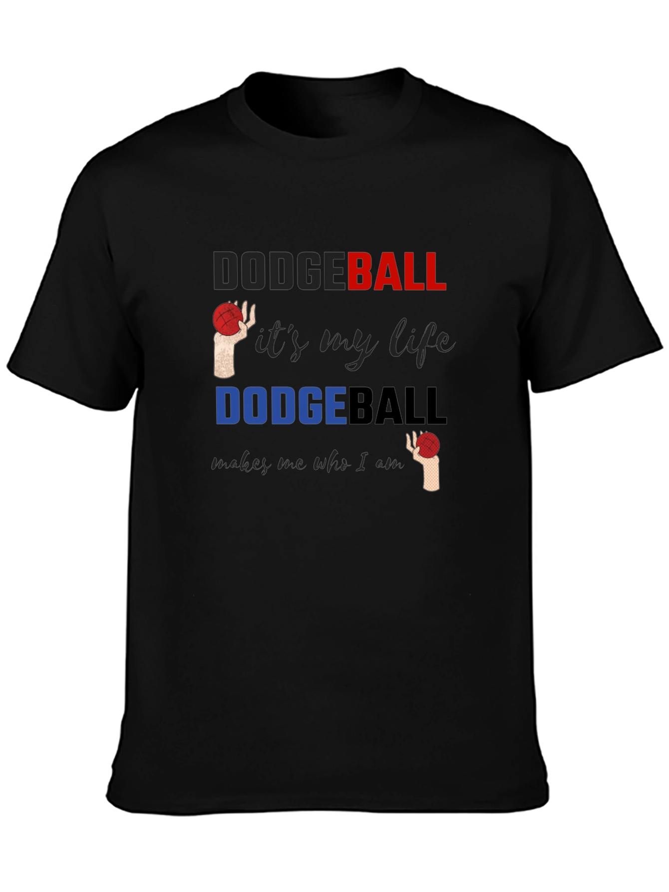 Black Dodgeball Life T-Shirt - Soft Cotton Tee view 3