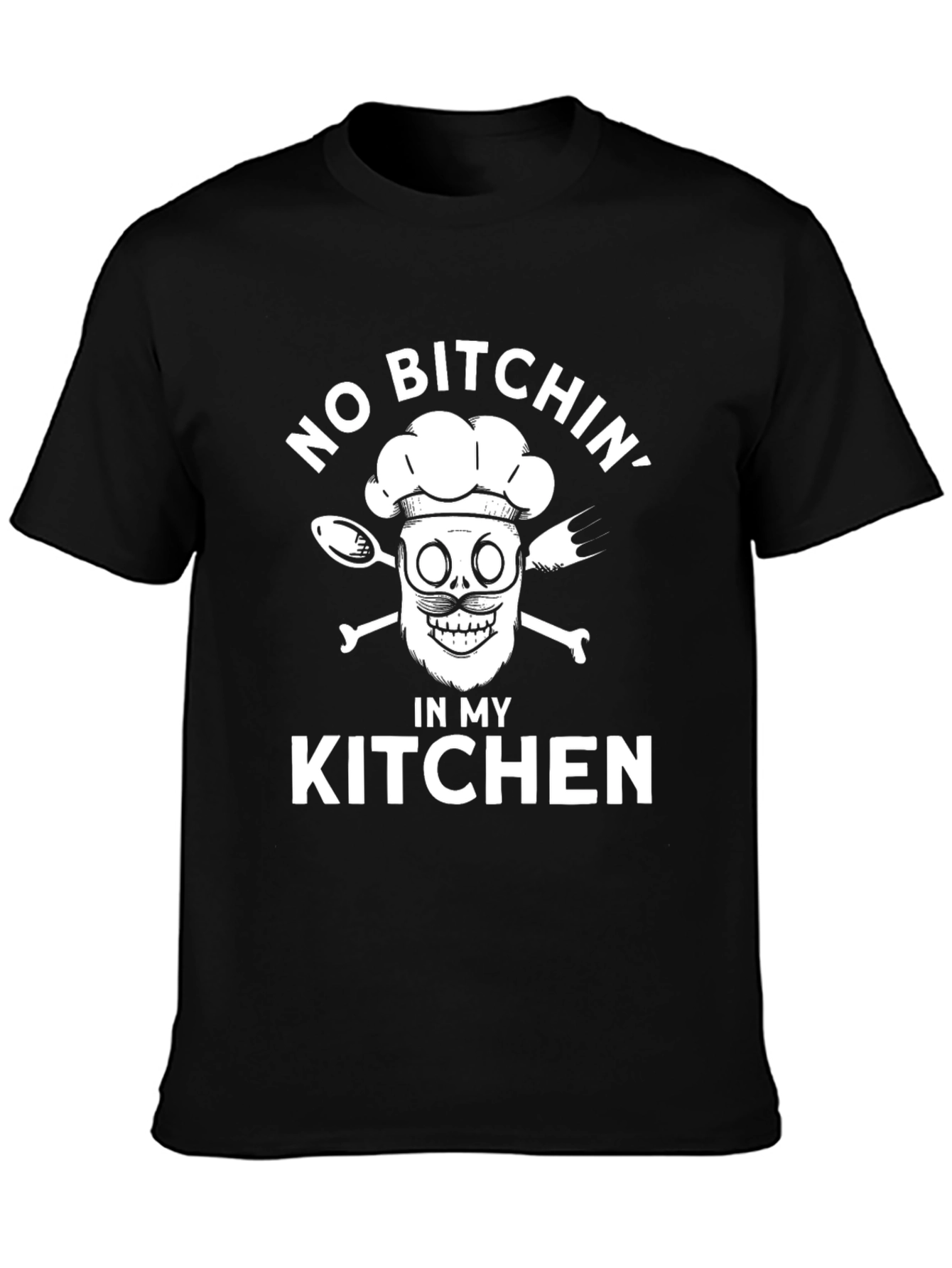 Black No Bitchin' in My Kitchen Black Graphic T-Shirt view 3