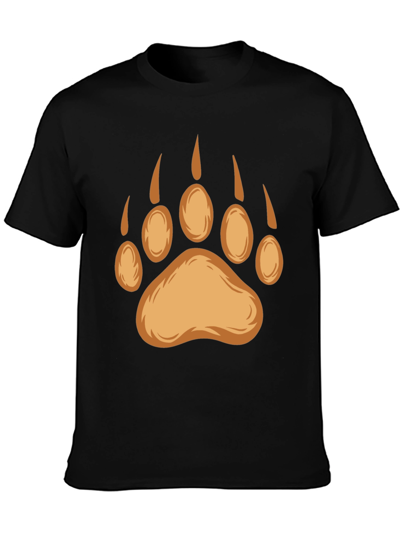 Black Bear Paw Print Graphic Tee - Black view 3