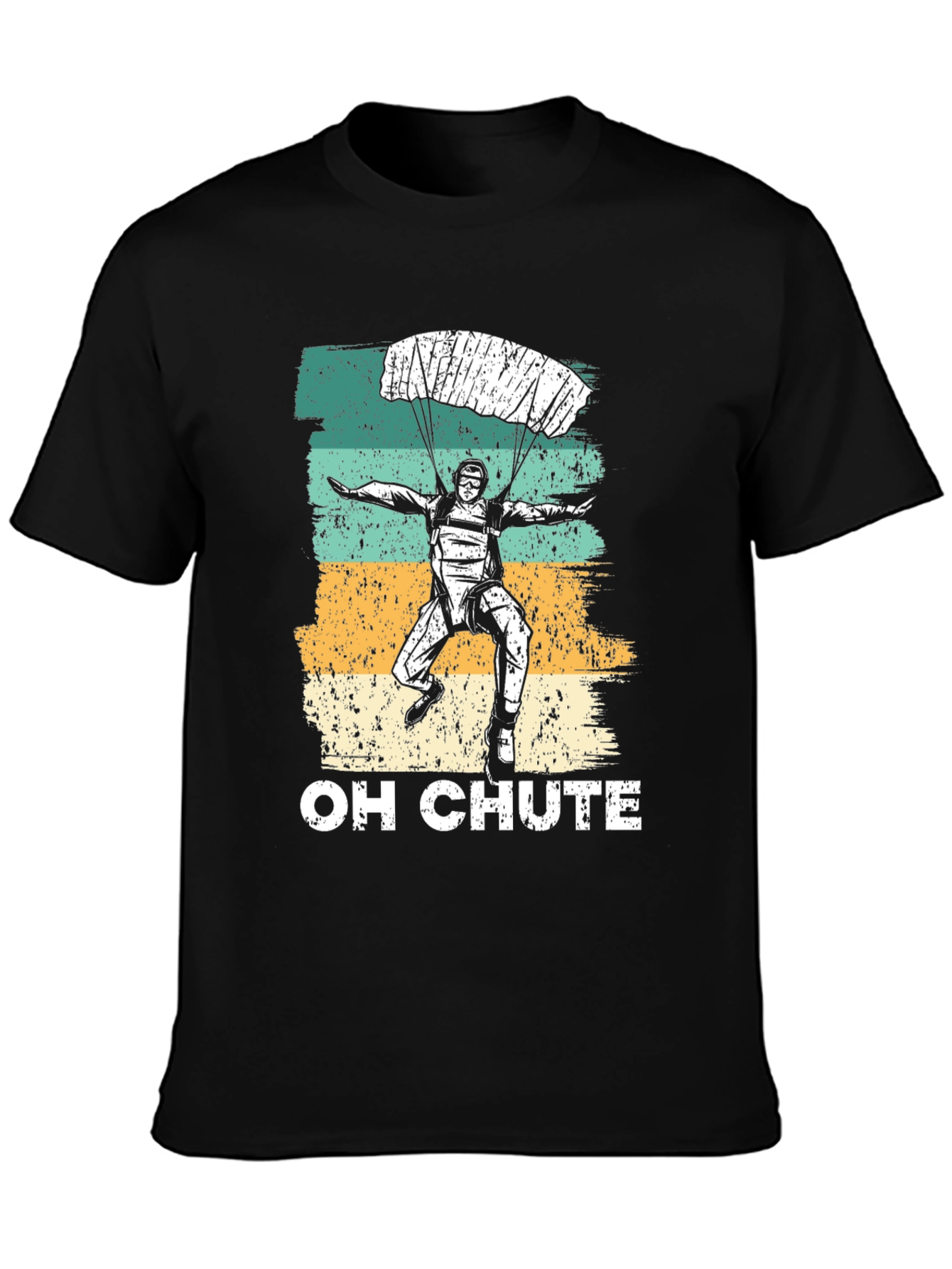 Black Skydiving "Oh Chute" Graphic Tee view 3