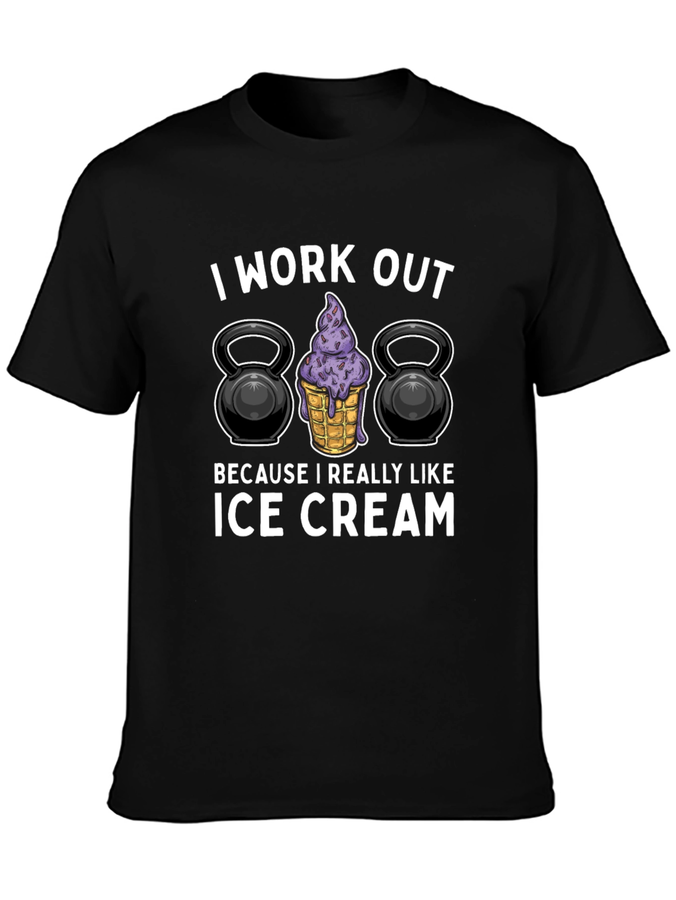 Black Workout for Ice Cream Black Graphic Tee view 3
