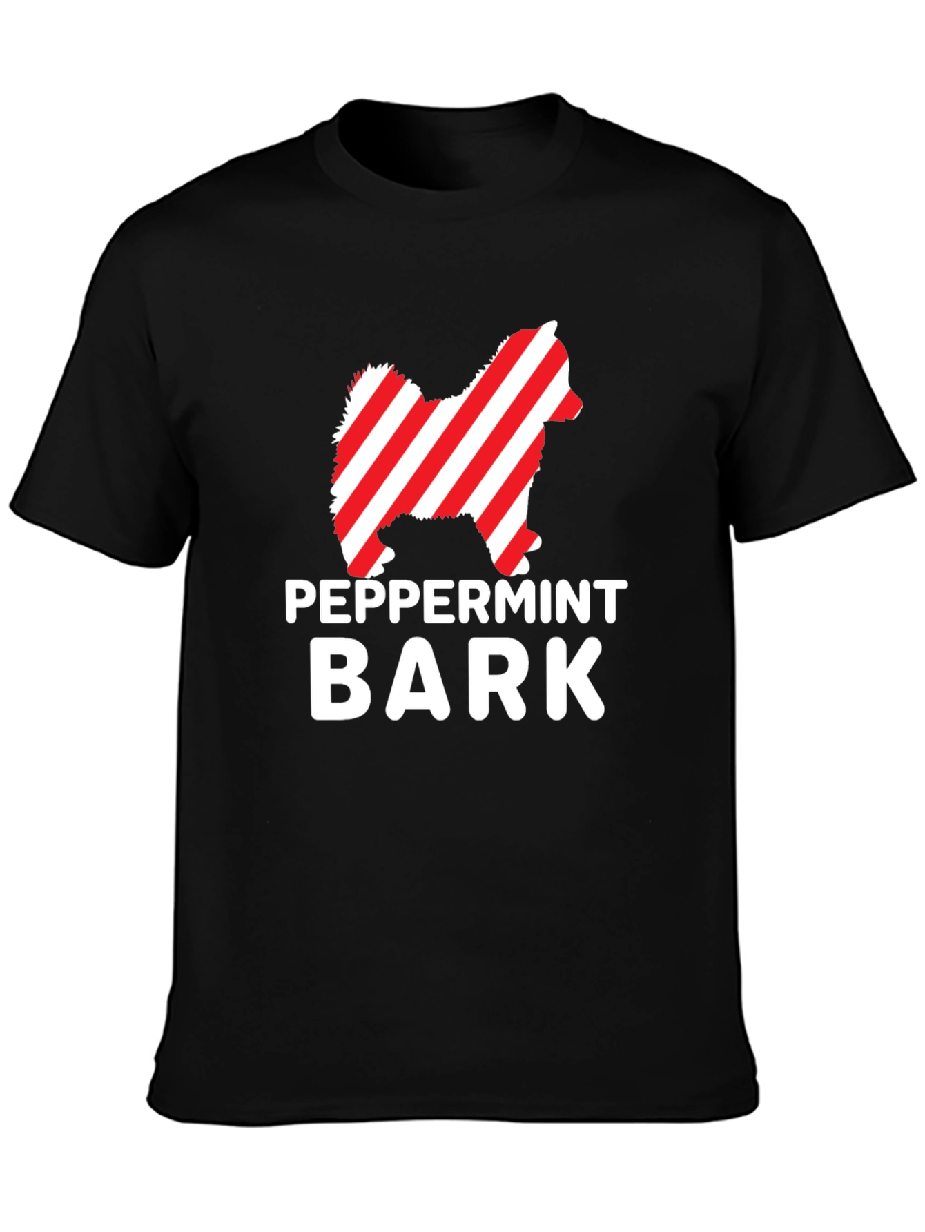 Black Peppermint Bark Dog T-Shirt - Festive Holiday Apparel view 3