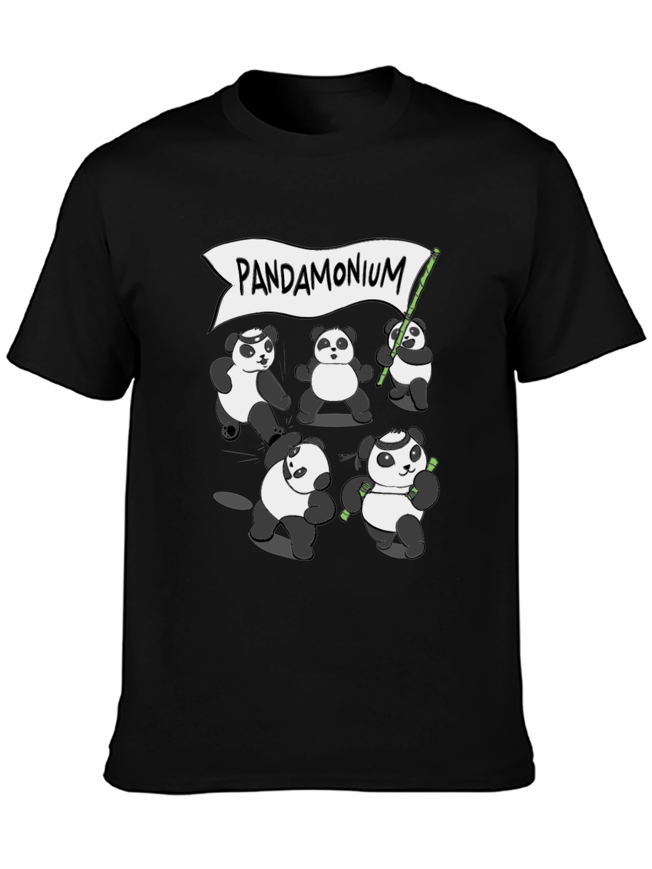 Black Pandamonium T-Shirt - Panda Graphic Tee view 3