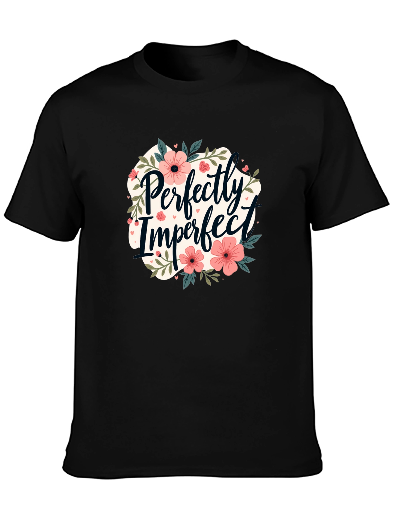 Black Perfectly Imperfect Floral T-Shirt - Unisex view 3
