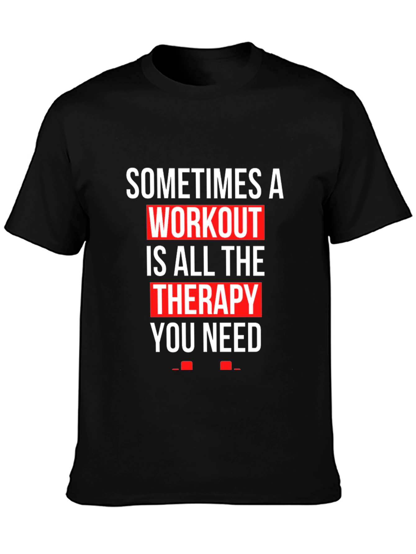 Black Workout Therapy T-Shirt - Motivational Gym Apparel view 3