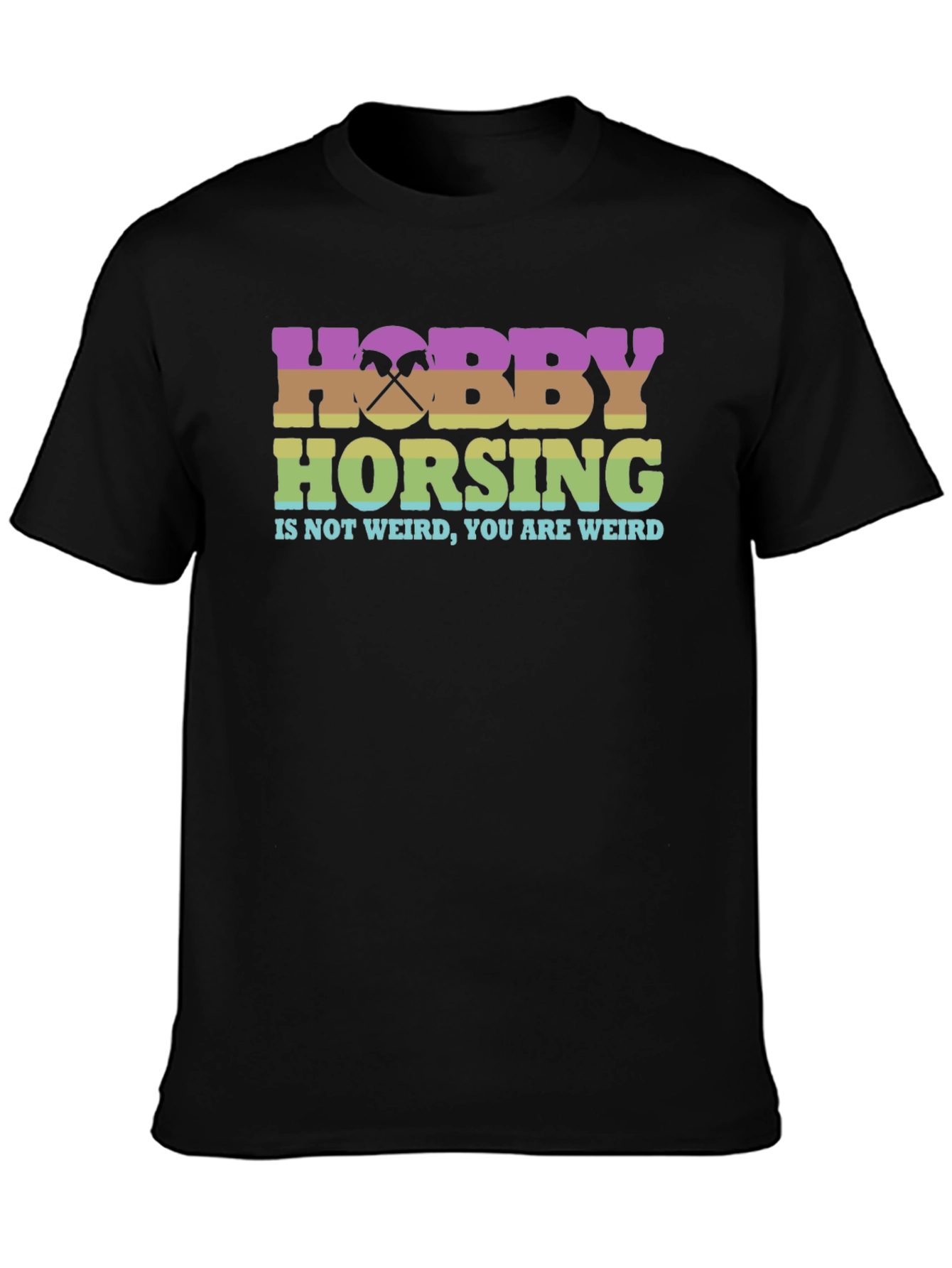 Black Hobby Horsing Weird T-Shirt view 3