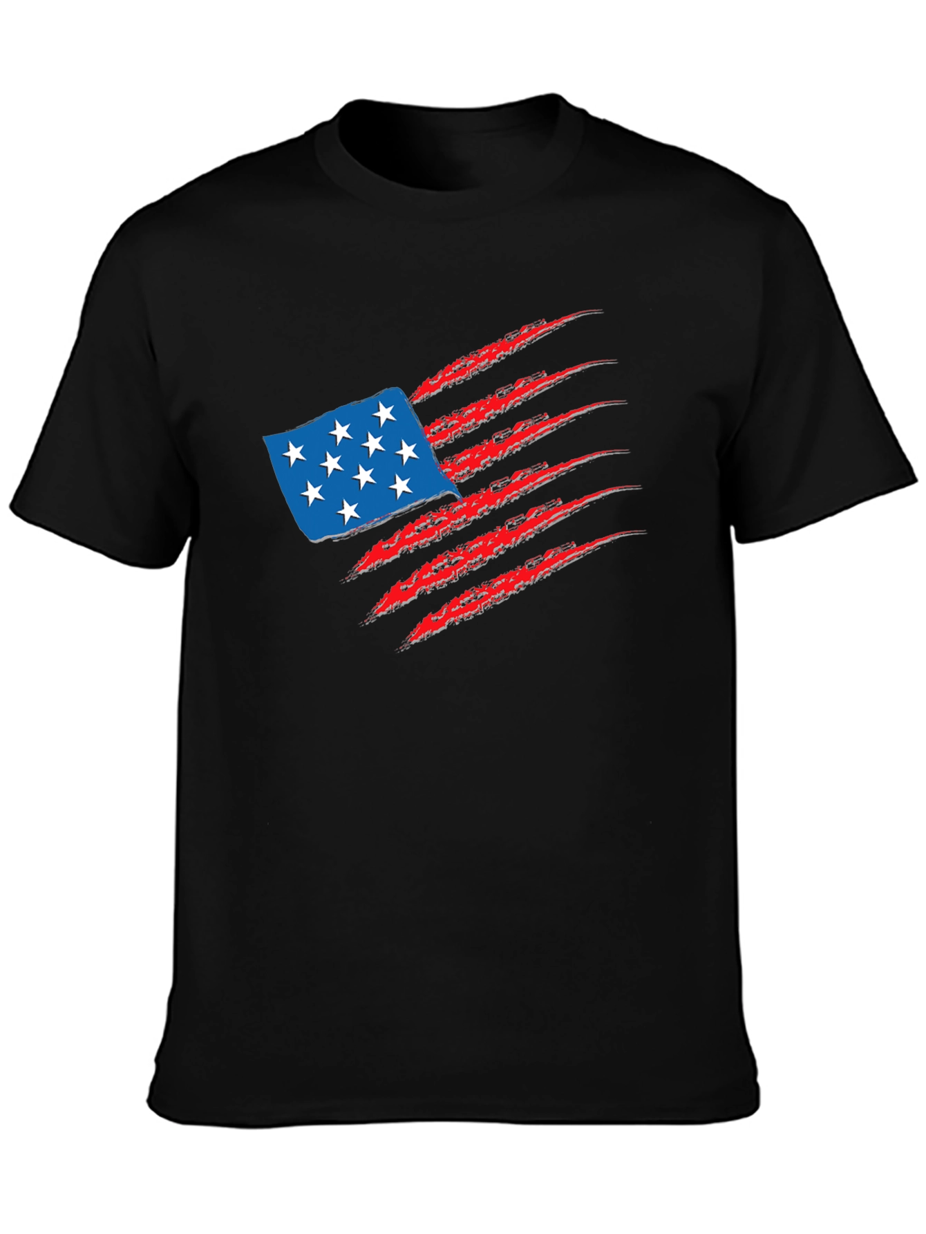 Black American Flag Claw T-Shirt view 3