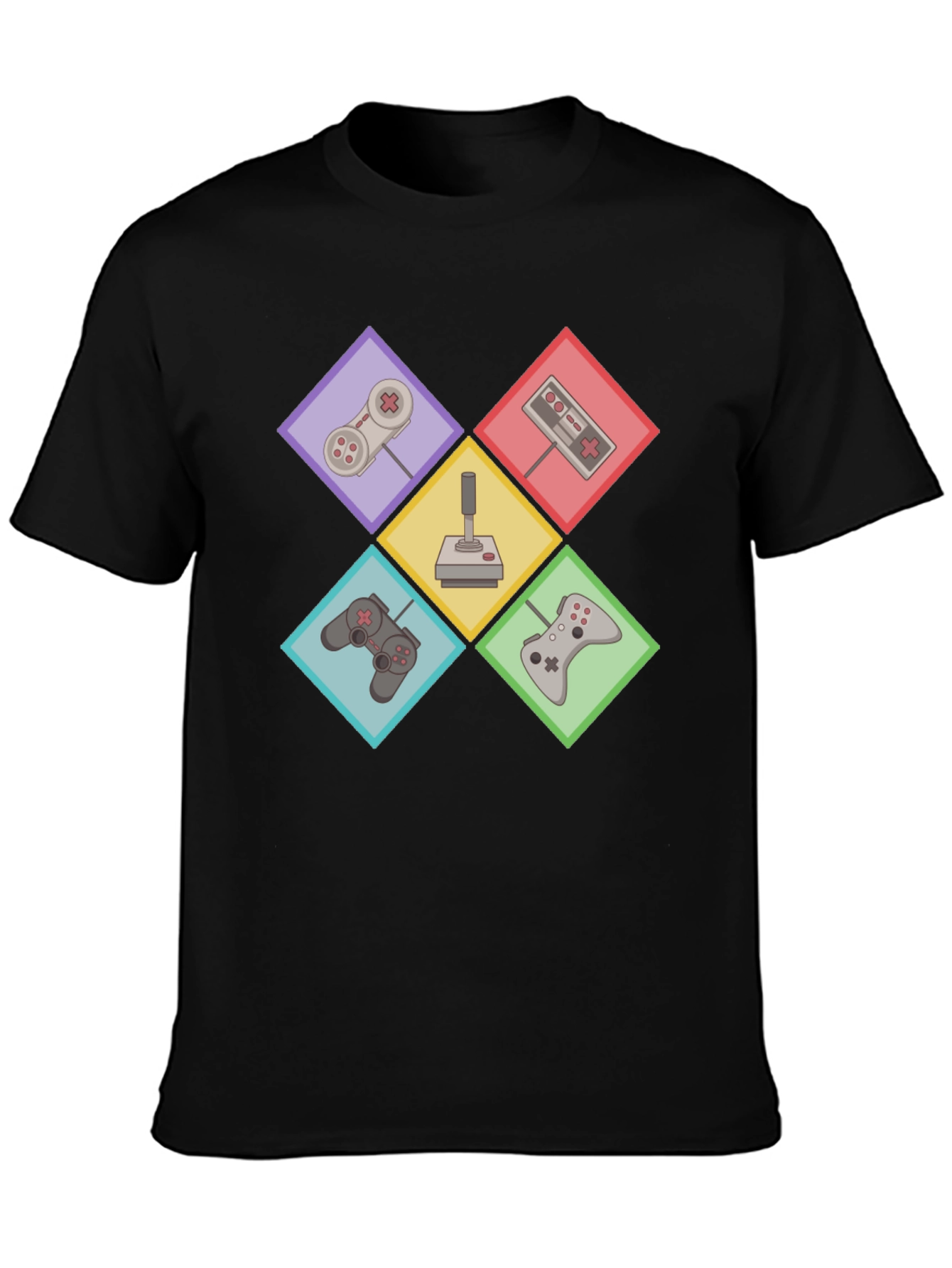 Black Retro Gaming Controller T-Shirt - Gamer Style view 3