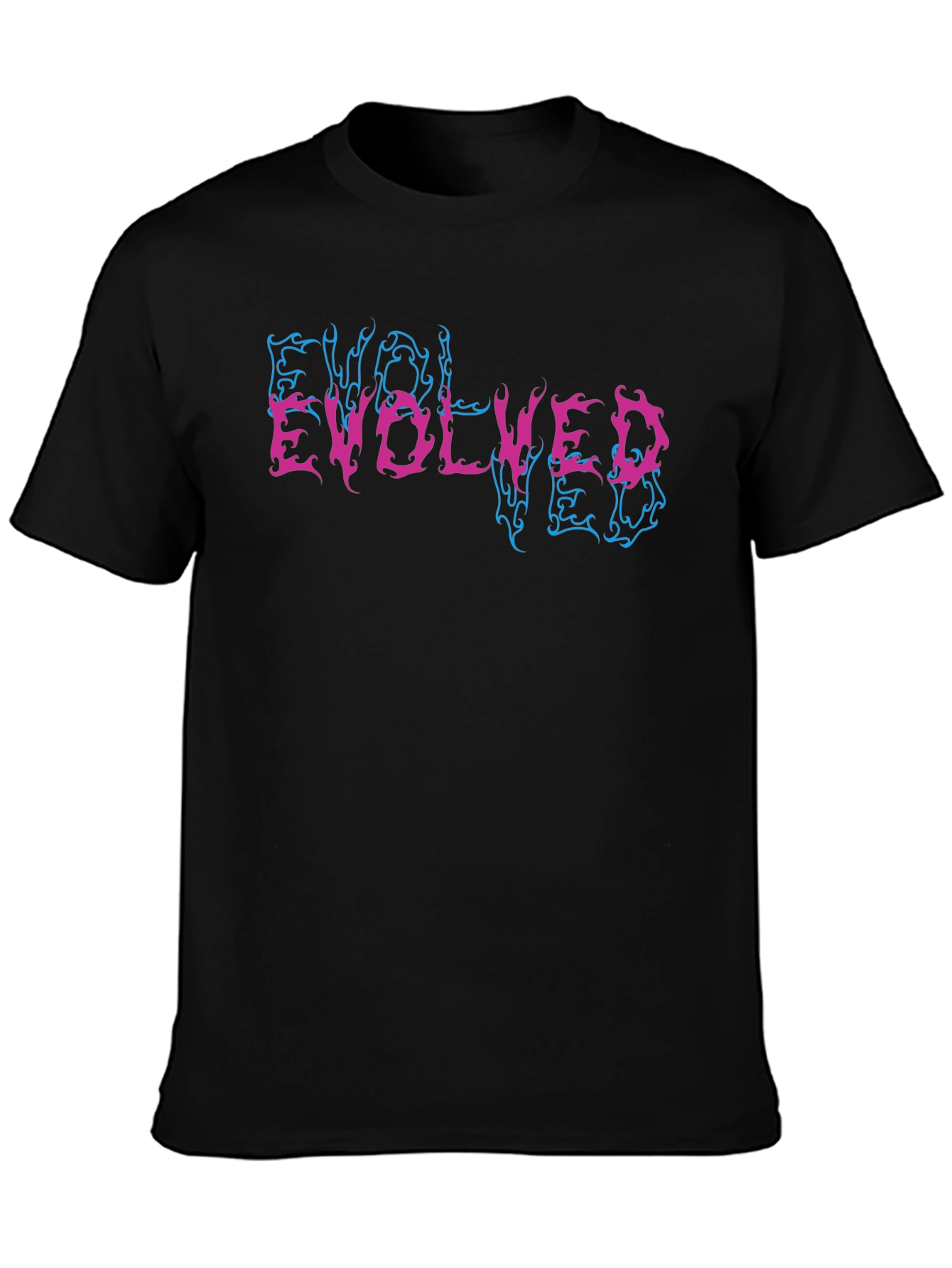 Black Evolved Graphic Tee - Black Short Sleeve Cotton T-Shirt view 3