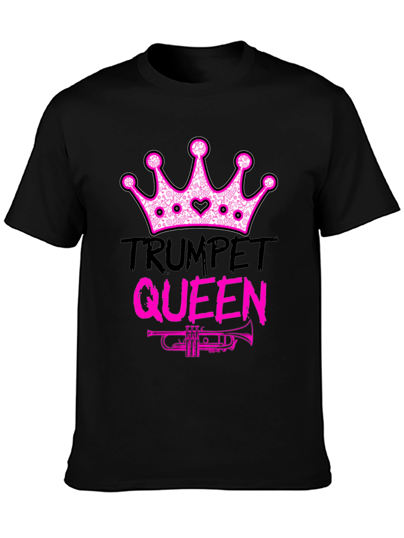 Black Trumpet Queen Graphic T-Shirt - Music Lover Tee view 3