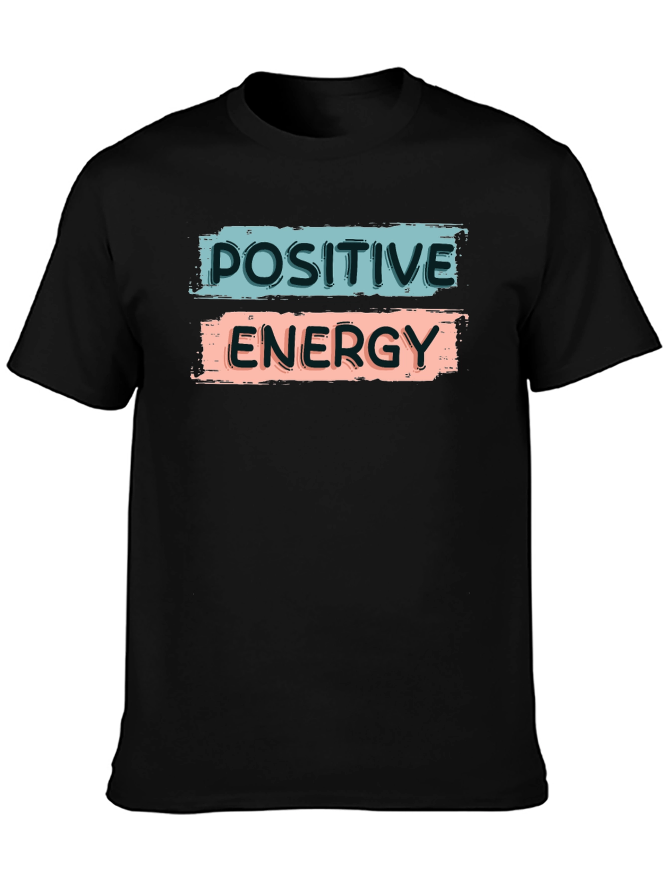 Black Positive Energy Graphic Tee - Unisex Soft Cotton T-Shirt view 3
