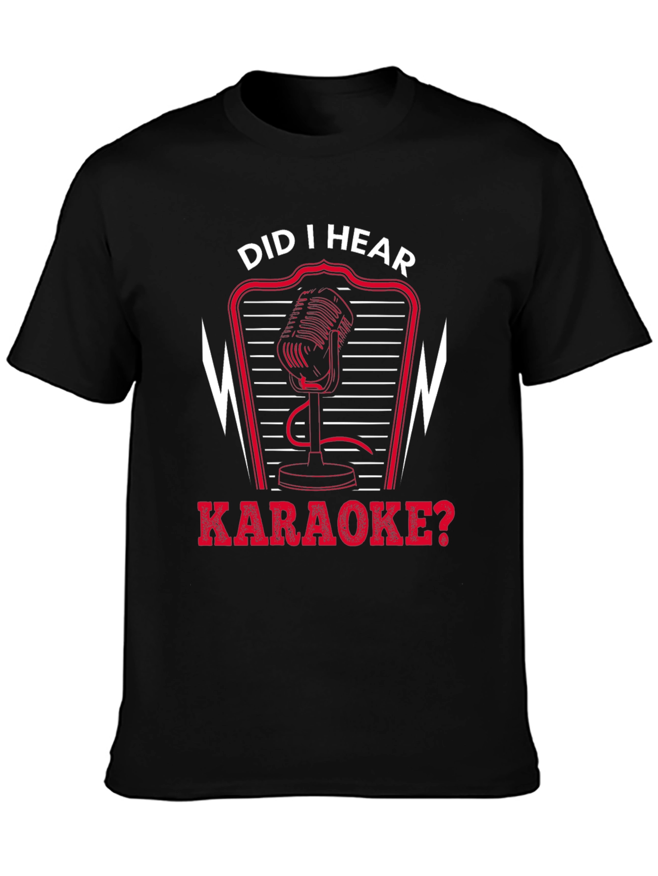 Black Karaoke Microphone Graphic T-Shirt view 3